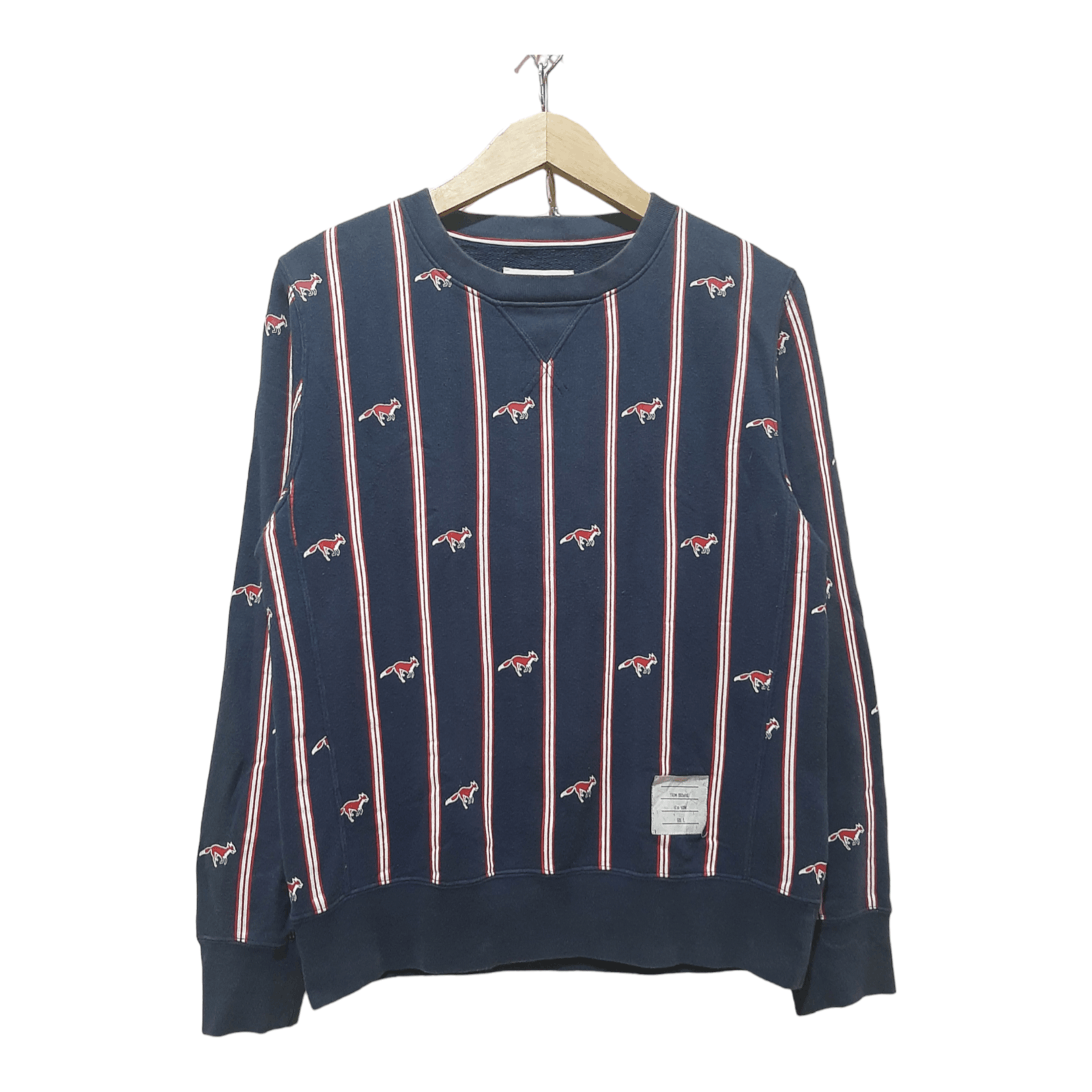 Thom Browne 14FW Striped Fox Cotton Sweatshirt MJT006PK6306 Size US M / EU 48-50 / 2 - 2 Thumbnail