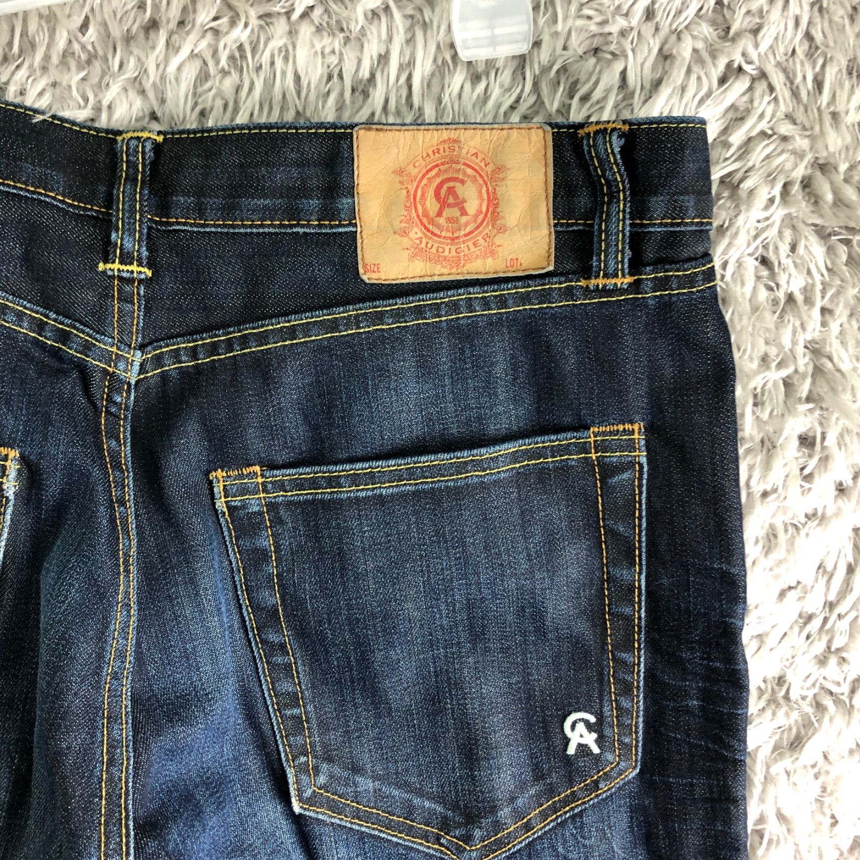 Vintage Christian Audigier Mens Jeans Mid Rise Straight Leg 32x34 Blue Medium Wash Denim 5-Pocket Pocket Logo Vintage No N/A Size US 32 / EU 48 - 7 Thumbnail