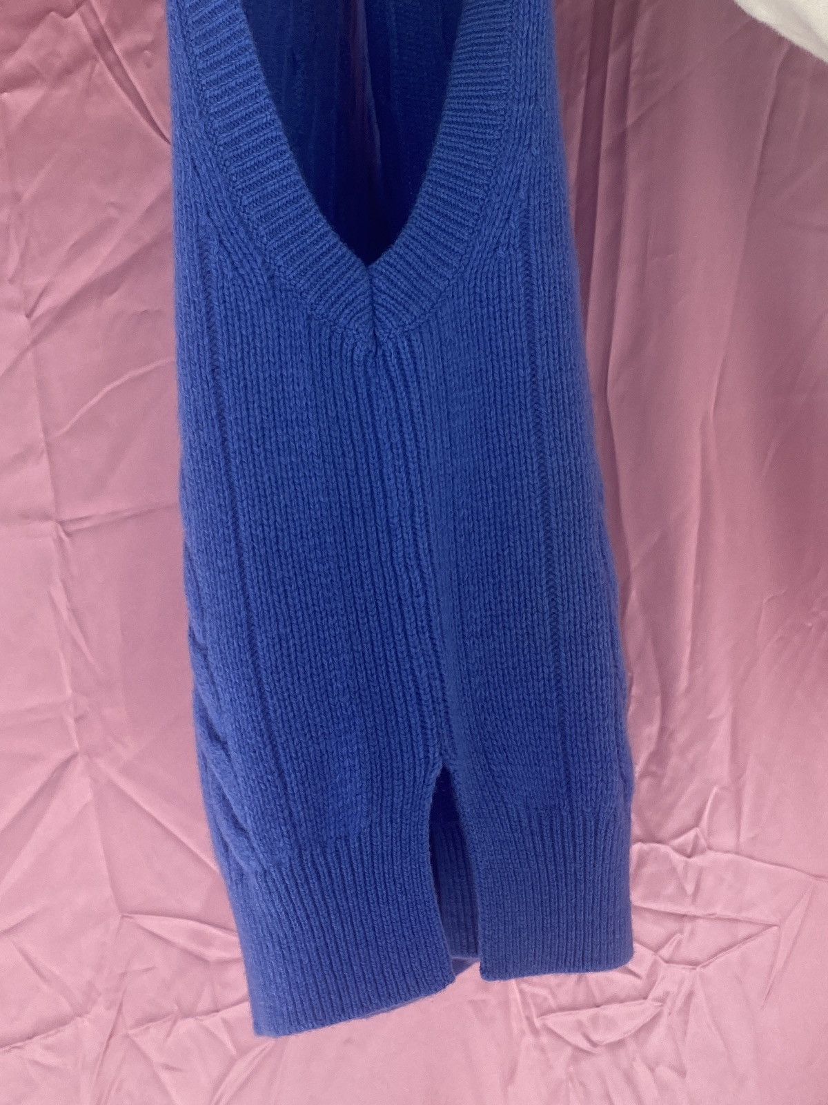 Polo Ralph Lauren NWT cable knit bright blue boxy vest sweater Size XL / US 12-14 / IT 48-50 - 6 Thumbnail