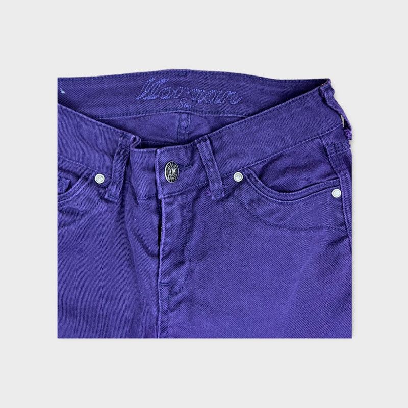 Vintage Delia | Y2K Straight Skinny Leg Purple Jeans | Size 3/4P Size 27" / US 4 / IT 40 - 2 Thumbnail