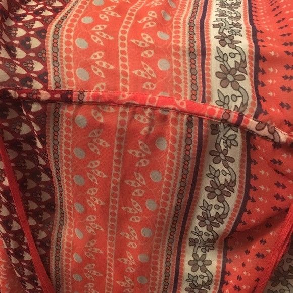 Free People Free People orange Floral Striped Button Down Top Size M / US 6-8 / IT 42-44 - 3 Thumbnail