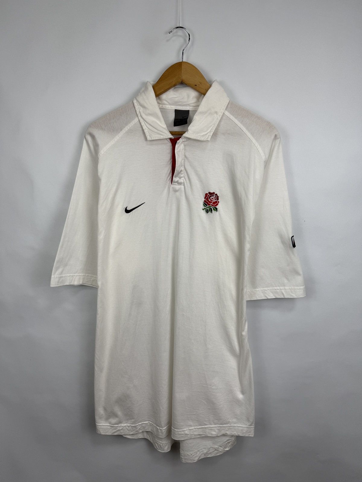 Nike 🏴󠁧󠁢󠁥󠁮󠁧󠁿 Vintage 90s Nike Rugby England Polo T-Shirt Rare Retro Y2K Size US XXL / EU 58 / 5 - 3 Thumbnail