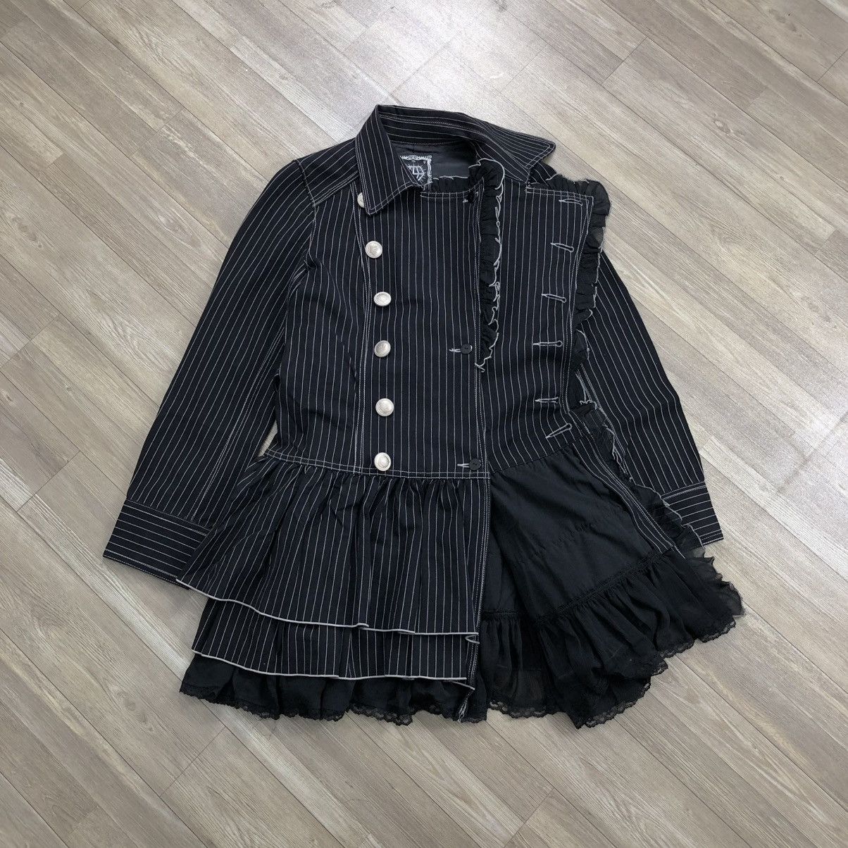 If Six Was Nine Algonquins Stripped Blazers Dress Punk Gothic Grunge Opium Size M / US 6-8 / IT 42-44 - 21 Thumbnail