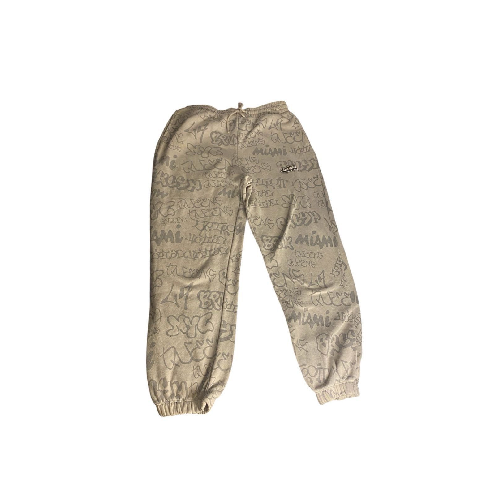Other Streetwear Graffiti Print Beige Jogger Sweatpants Size M Size US 32 / EU 48 - 2 Thumbnail