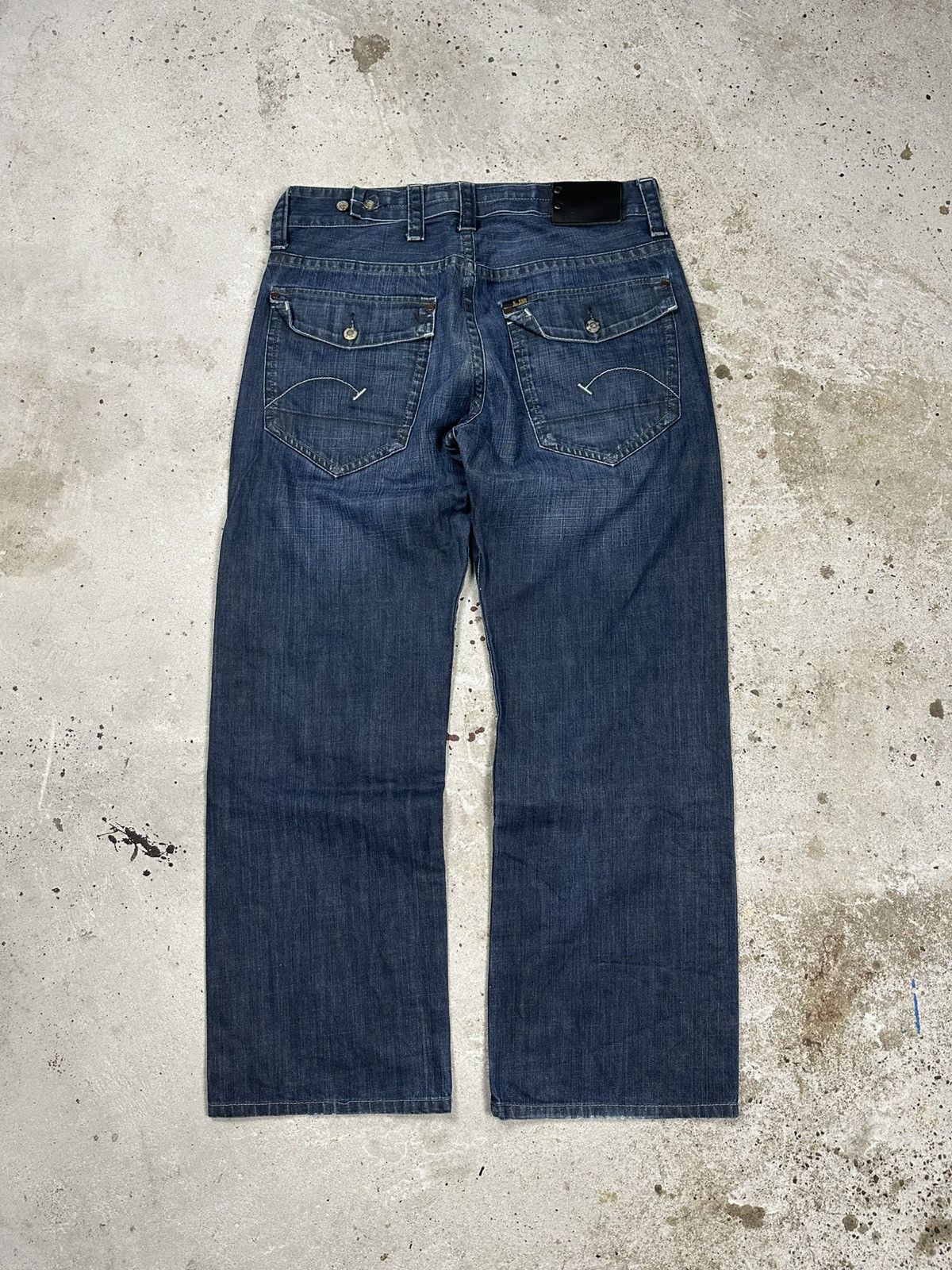 G-Star × Japanese Brand × Vintage Vintage Y2K G Star Raw Baggy Radar Cover Loose Denim Pants Size US 32 / EU 48 - 2 Thumbnail