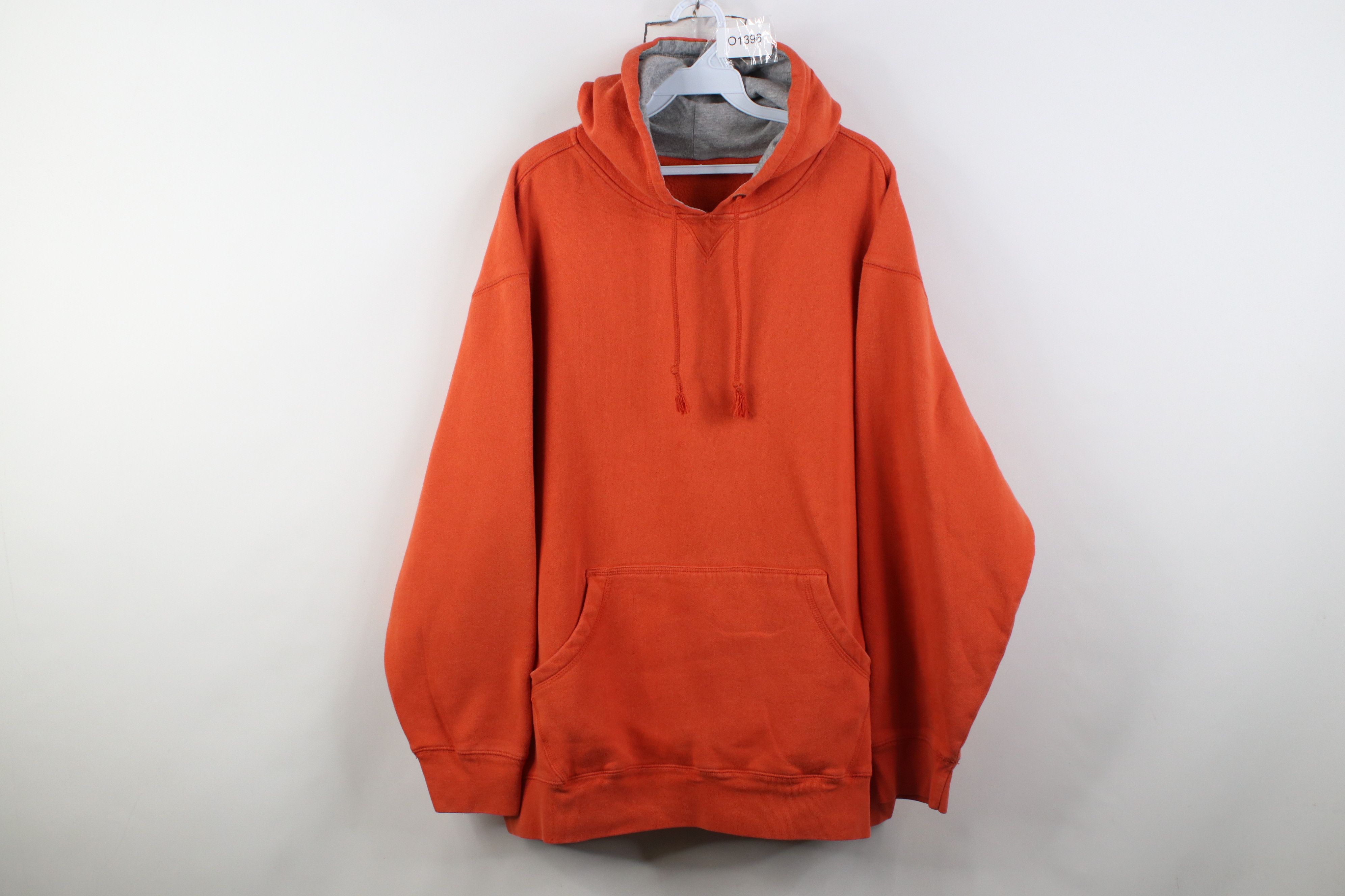 Vintage Vintage 90s Y2K Streetwear Blank Hoodie Sweatshirt Orange Size US XXL / EU 58 / 5 - 1 Thumbnail