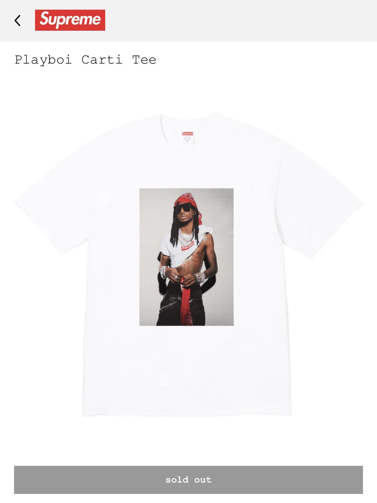 Supreme Supreme Playboi Carti Tee Size US XL / EU 56 / 4 - 1 Thumbnail