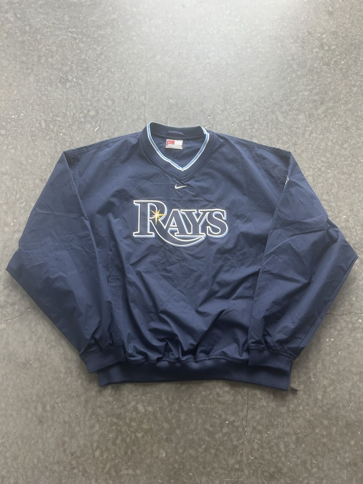 MLB × Nike × Vintage Vintage Y2K Nike Tampa Bay Rays Center Swoosh Jacket Size US XL / EU 56 / 4 - 2 Thumbnail