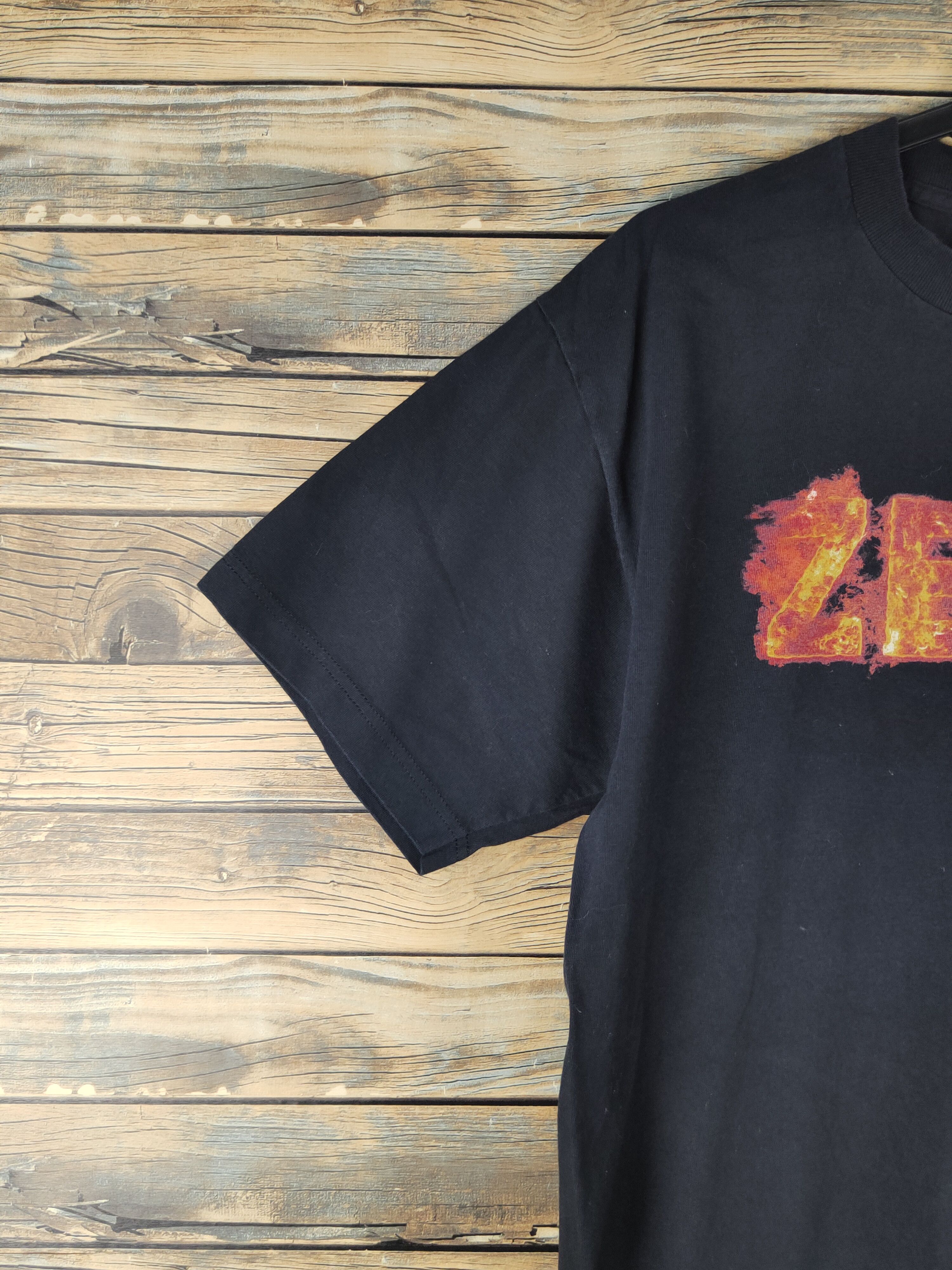 Japanese Brand DL Zero fire Black Short Sleeve T-shirt #2179 Size US L / EU 52-54 / 3 - 4 Thumbnail