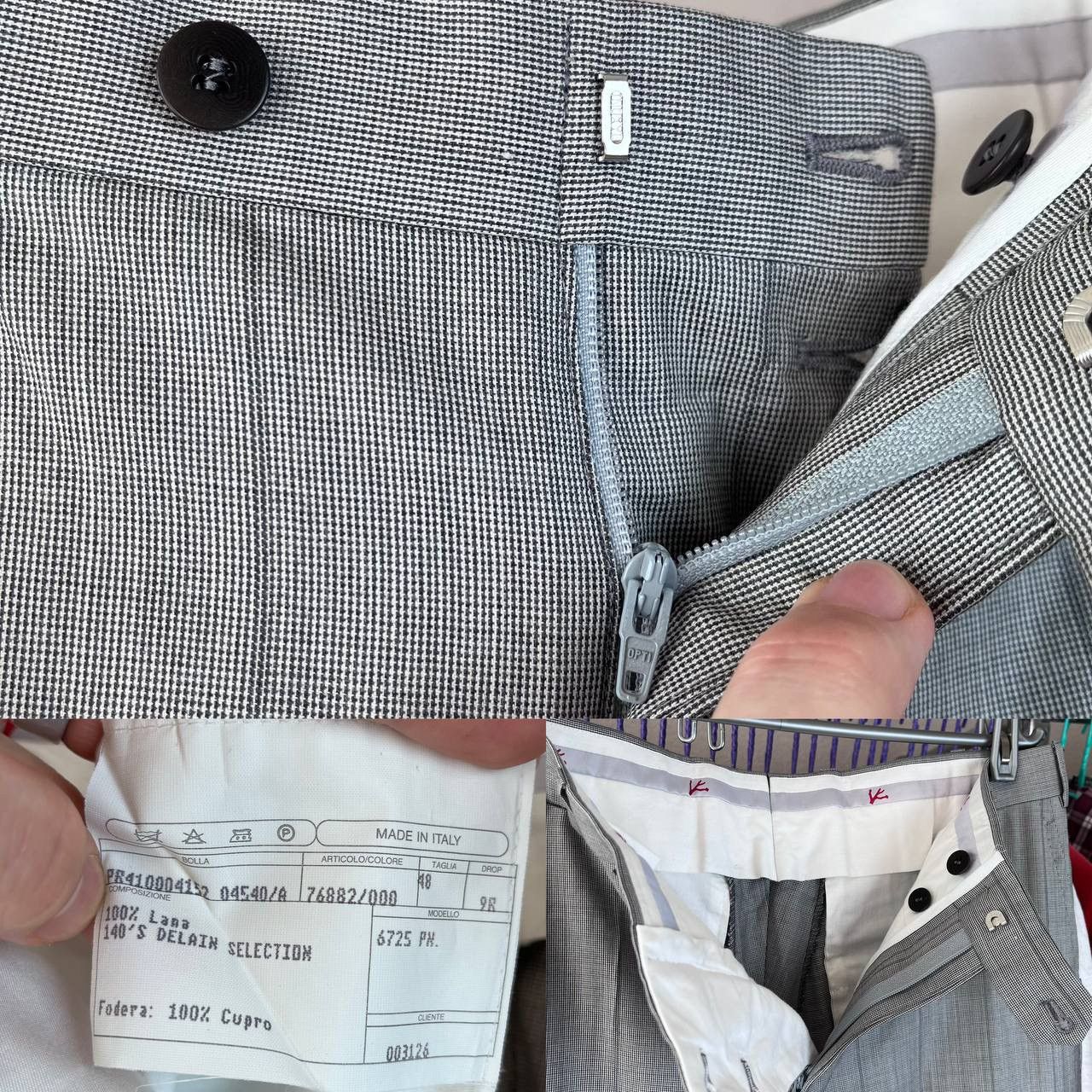 Isaia Isaia Napoli Striped Wool Gray Suit 140`s Delain Selection Size 48R - 19 Thumbnail