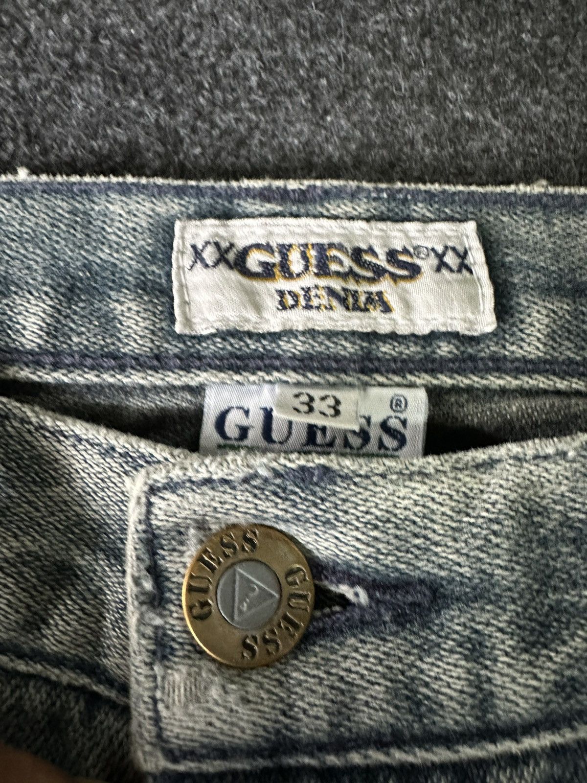 Guess × Vintage Vintage Guess Denia Usa Distressed Denim D227 Size US 33 - 11 Thumbnail