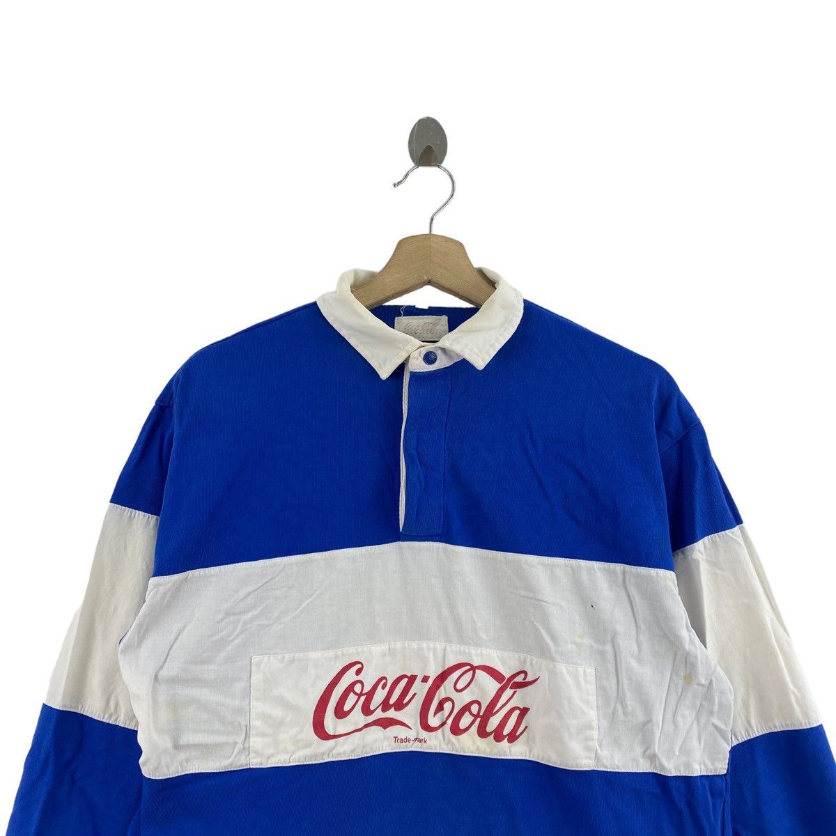 Coca Cola × Vintage Vintage 90s COCA-COLA Trademark USA Button Up Collar Rugby Size US M / EU 48-50 / 2 - 2 Thumbnail