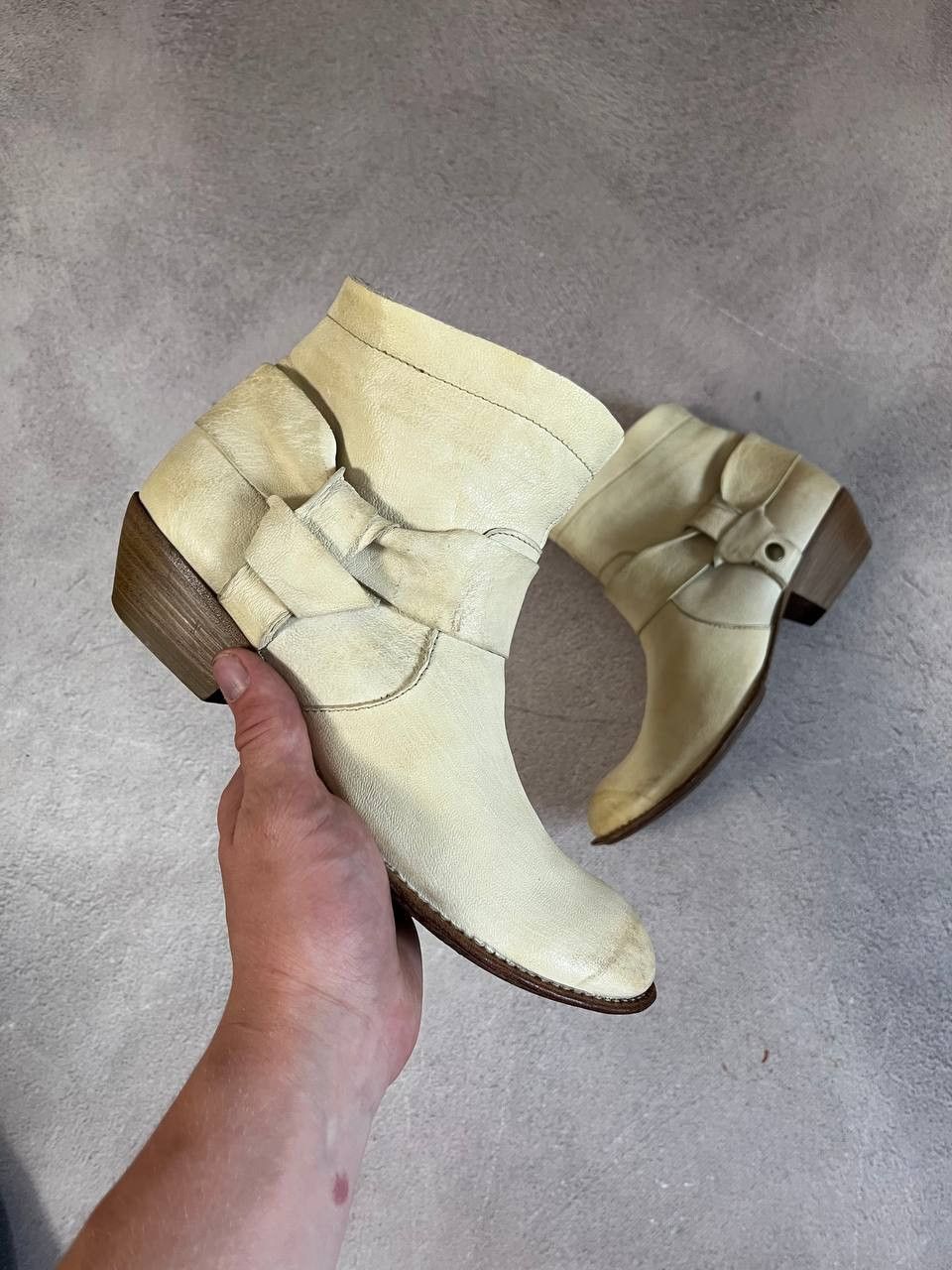 If Six Was Nine Vintage Italian As 98 Guidi style Faded Biker High Boots Size US 7.5 / IT 37.5 - 2 Thumbnail