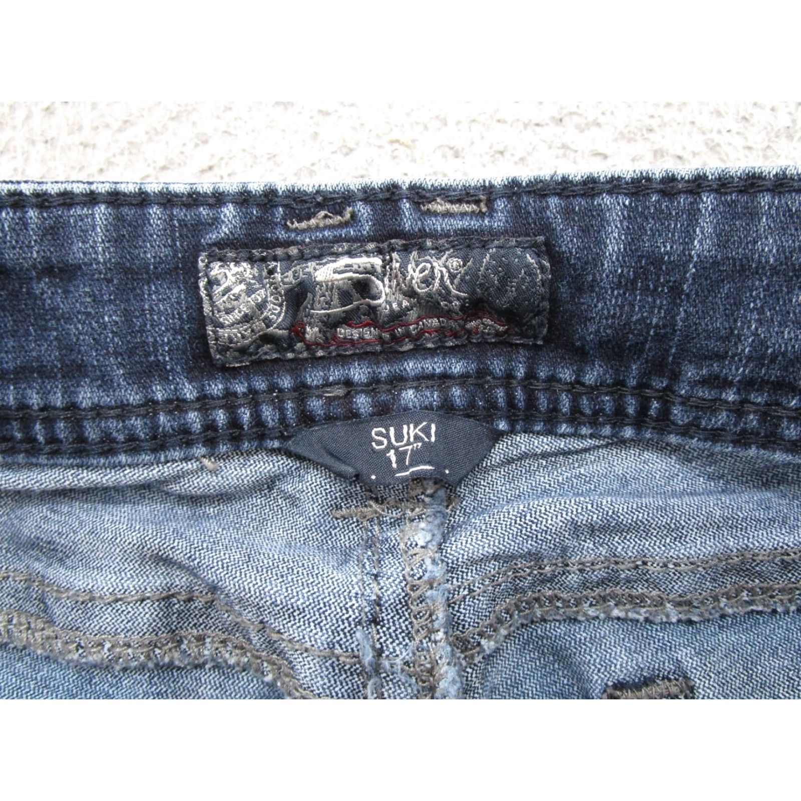 Silver Jeans Co. Silver Jeans Co Suki 17" Selvedge Denim Blue Stretch Jeans Womens Size 28x33 Size 28" / US 6 / IT 42 - 4 Thumbnail
