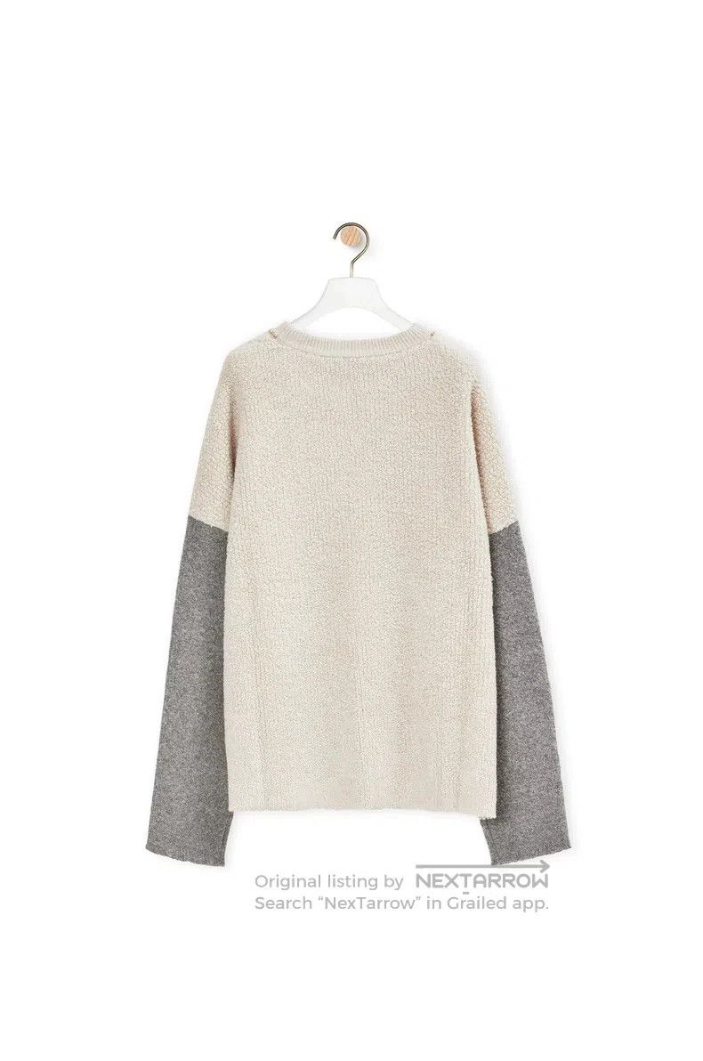 Loewe Loewe Gray and white colorblock knit sweater Size M / US 6-8 / IT 42-44 - 7 Thumbnail