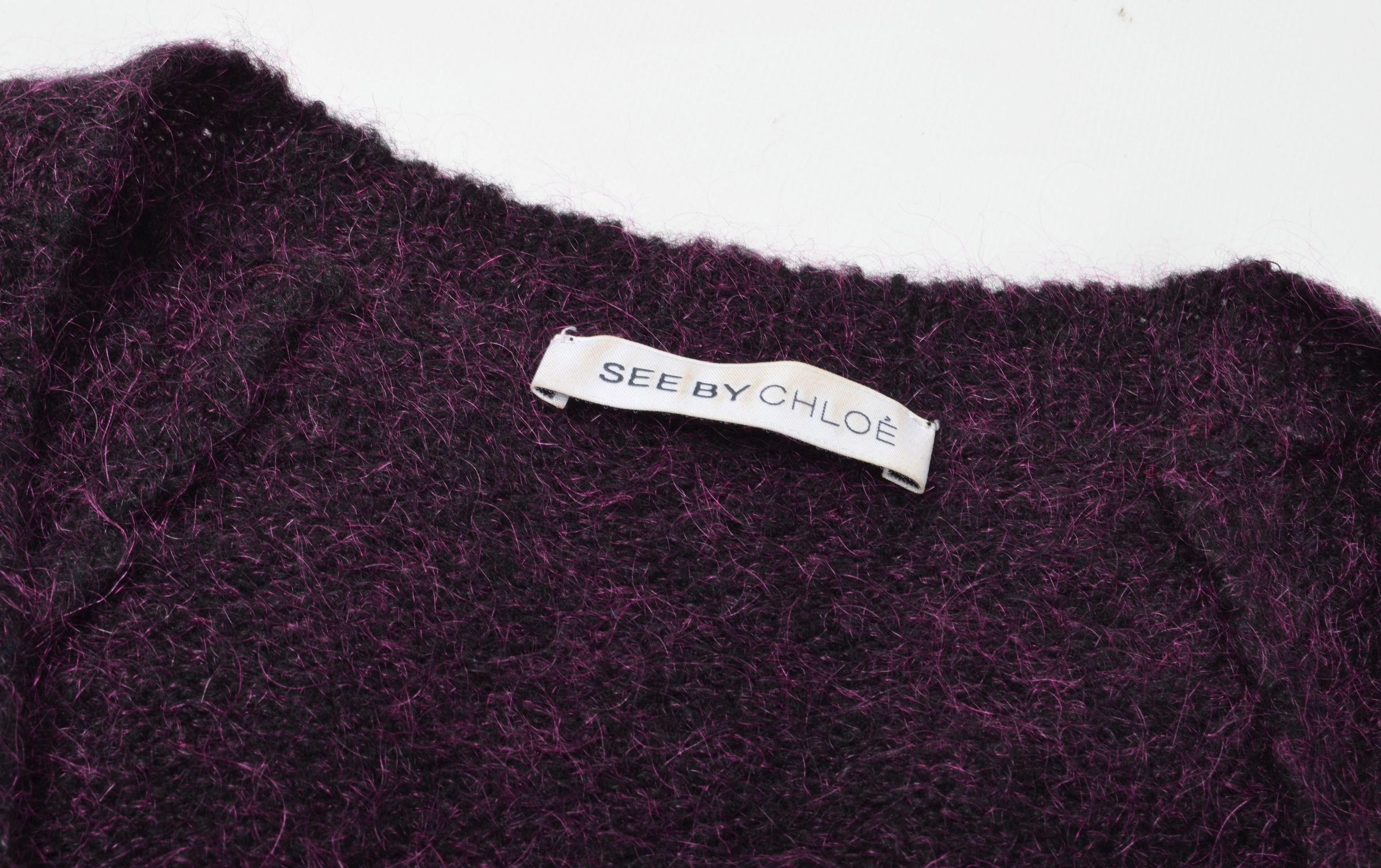 See by Chloe See by Chloe V-Neck Wool Mohair Blend Long Sleeve Cradigan Size S / US 4 / IT 40 - 8 Thumbnail