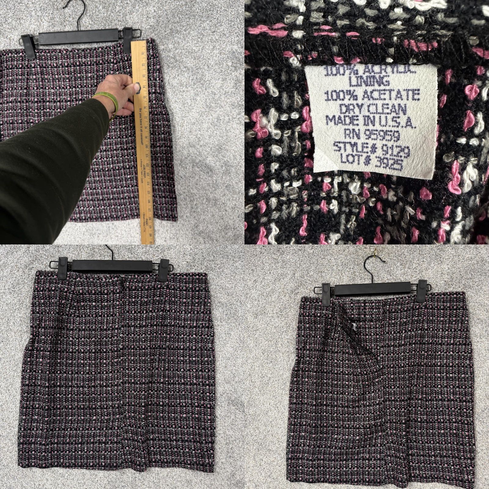 Vintage VINTAGE Blush Skirt Suit Set 11/12 Pink Tweed Coquette Academia Preppy 90s Ladies Womens Girls Teens Fashion Size 32" / US 10 / IT 46 - 10 Thumbnail