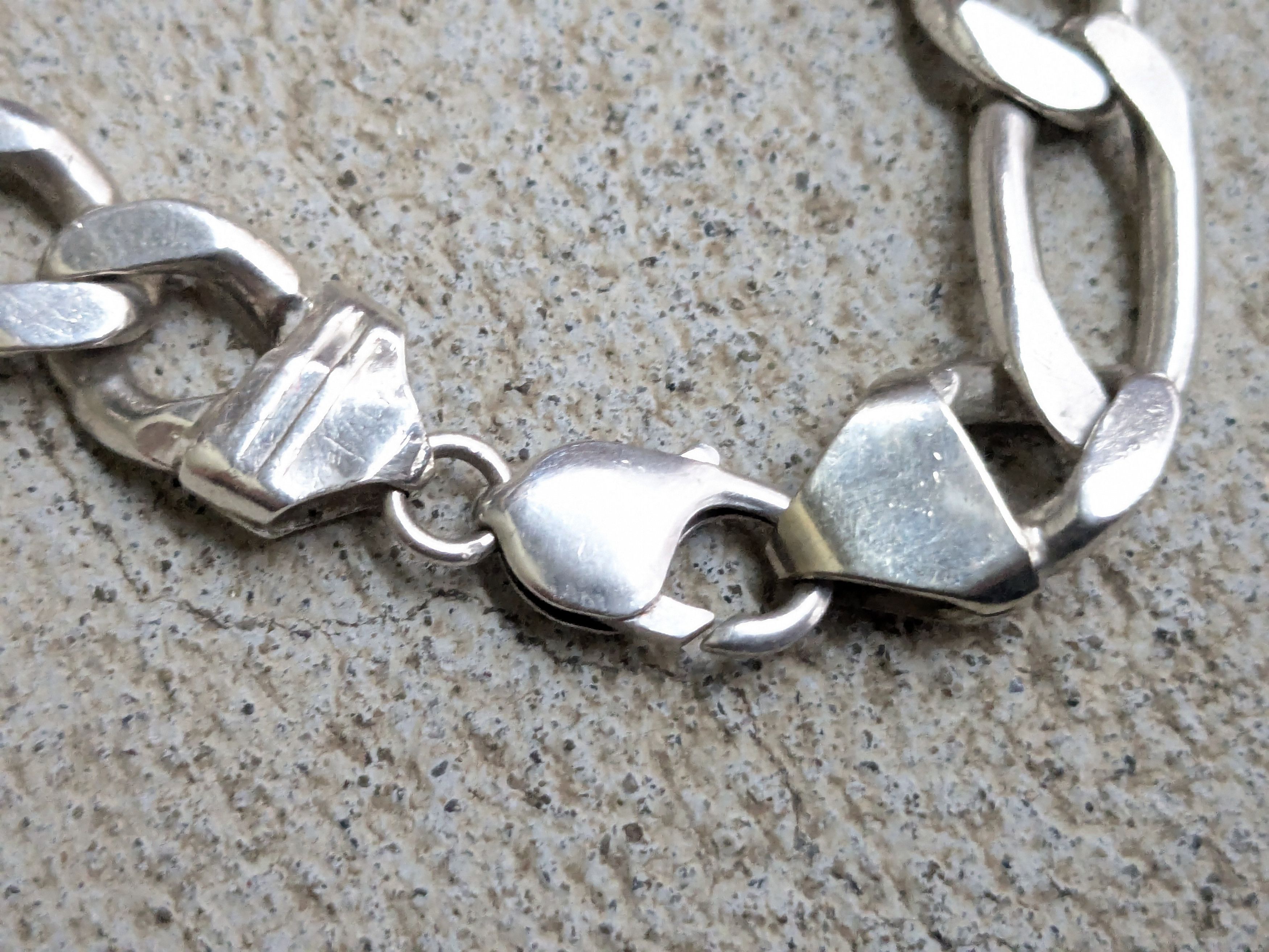 Jewelry Vintage Sterling Silver Bracelet Figaro Chunky Thick Punk Size ONE SIZE - 7 Thumbnail
