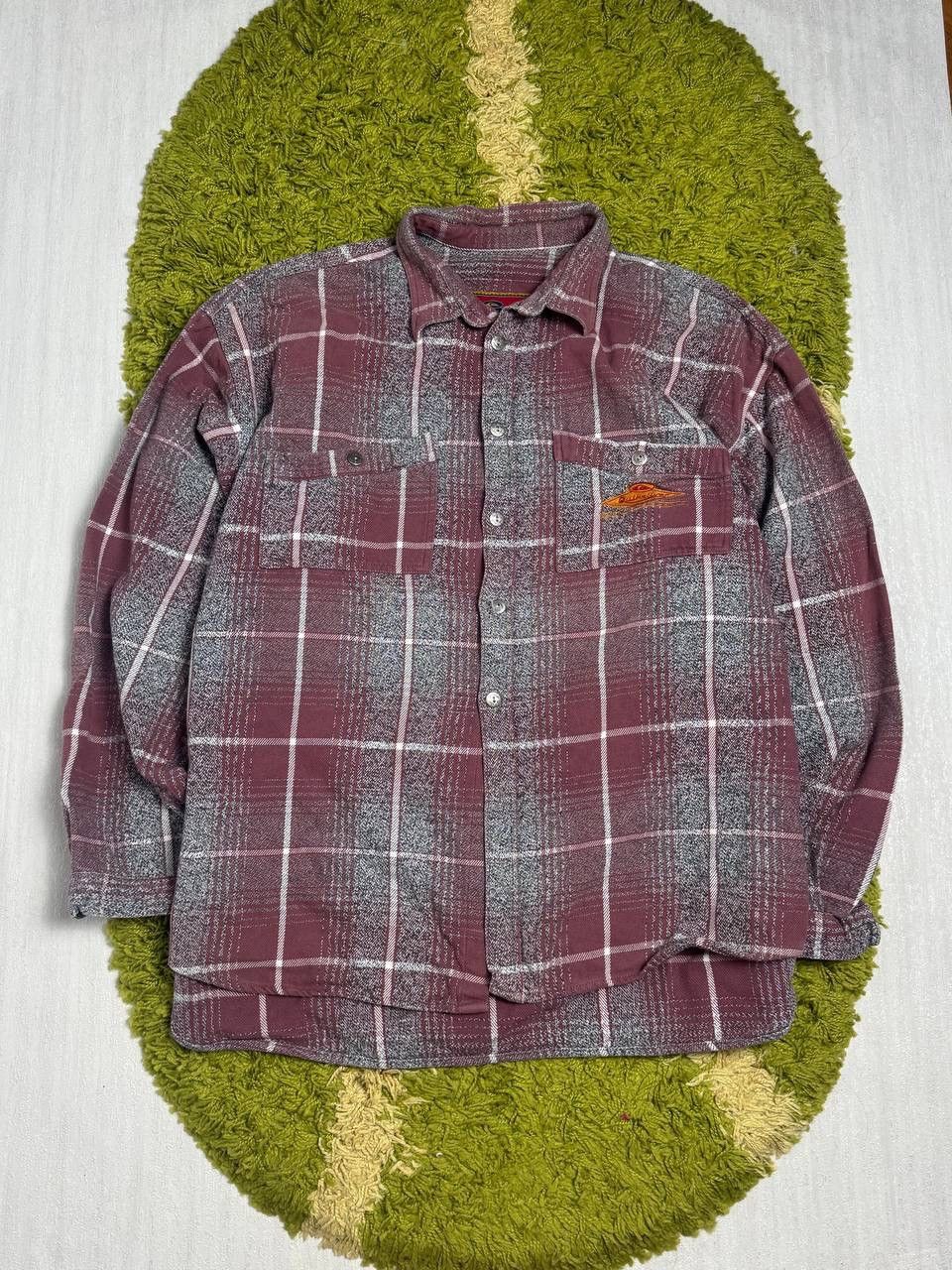 Vintage Quicksilver distressed bleached flannel shirt