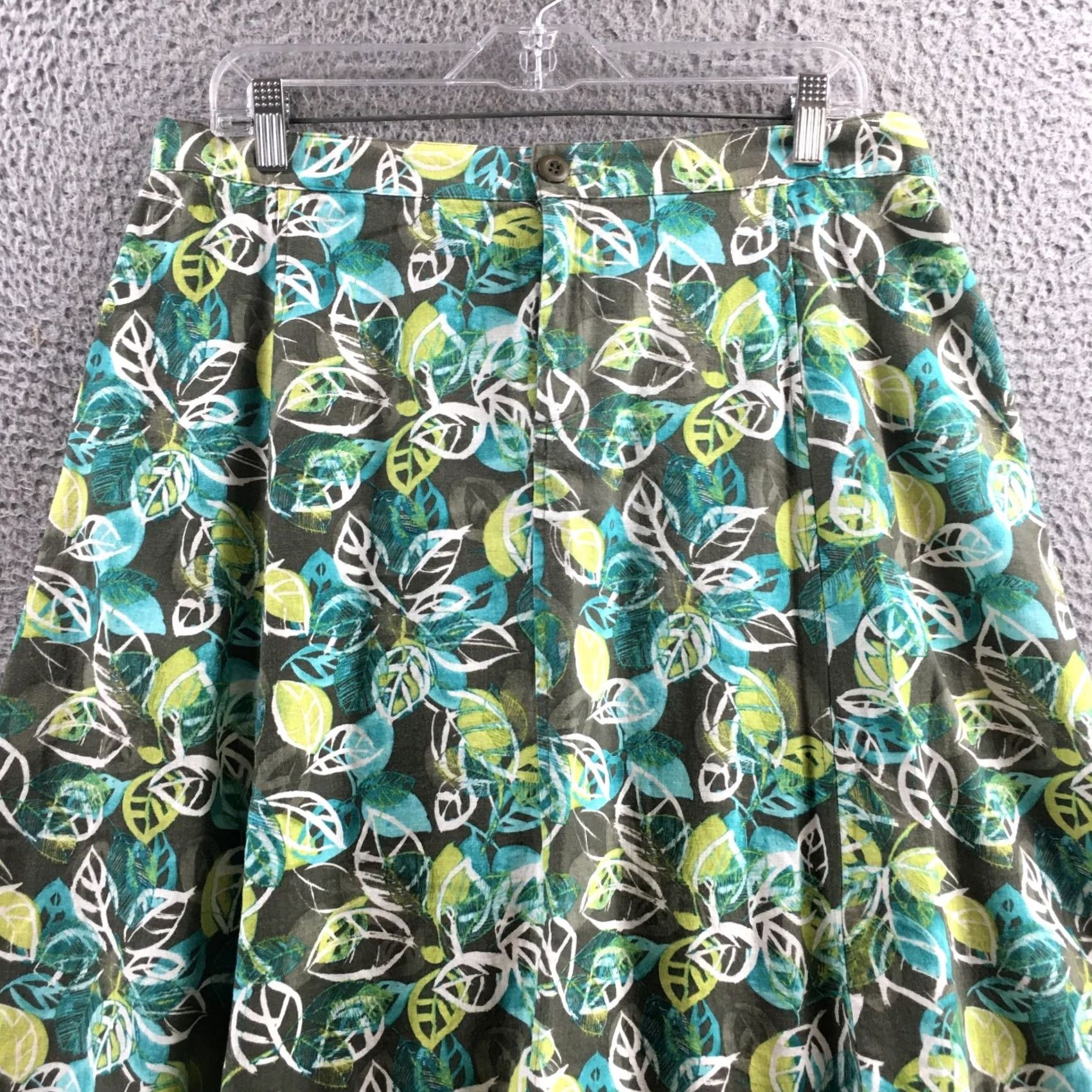 Vintage CJ Banks Maxi A-Line Skirt Womens 1X Plus Linen Blend Leaves Print Summer Casual Skirt Womens 1X Plus CJ Banks Linen Blend Leaves Print Summer Casual Size 40" / US 18 - 2 Thumbnail