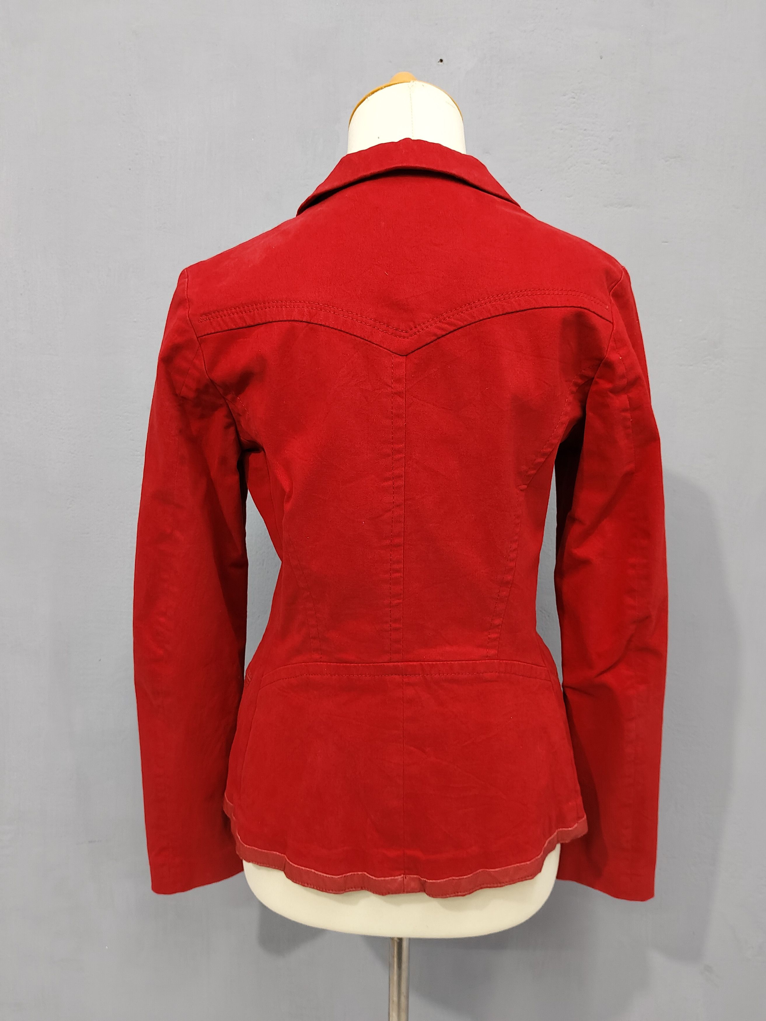 Versace 00s Versace Sport Line Archive Tailored Leather Trim Blazer Size M / US 6-8 / IT 42-44 - 4 Thumbnail