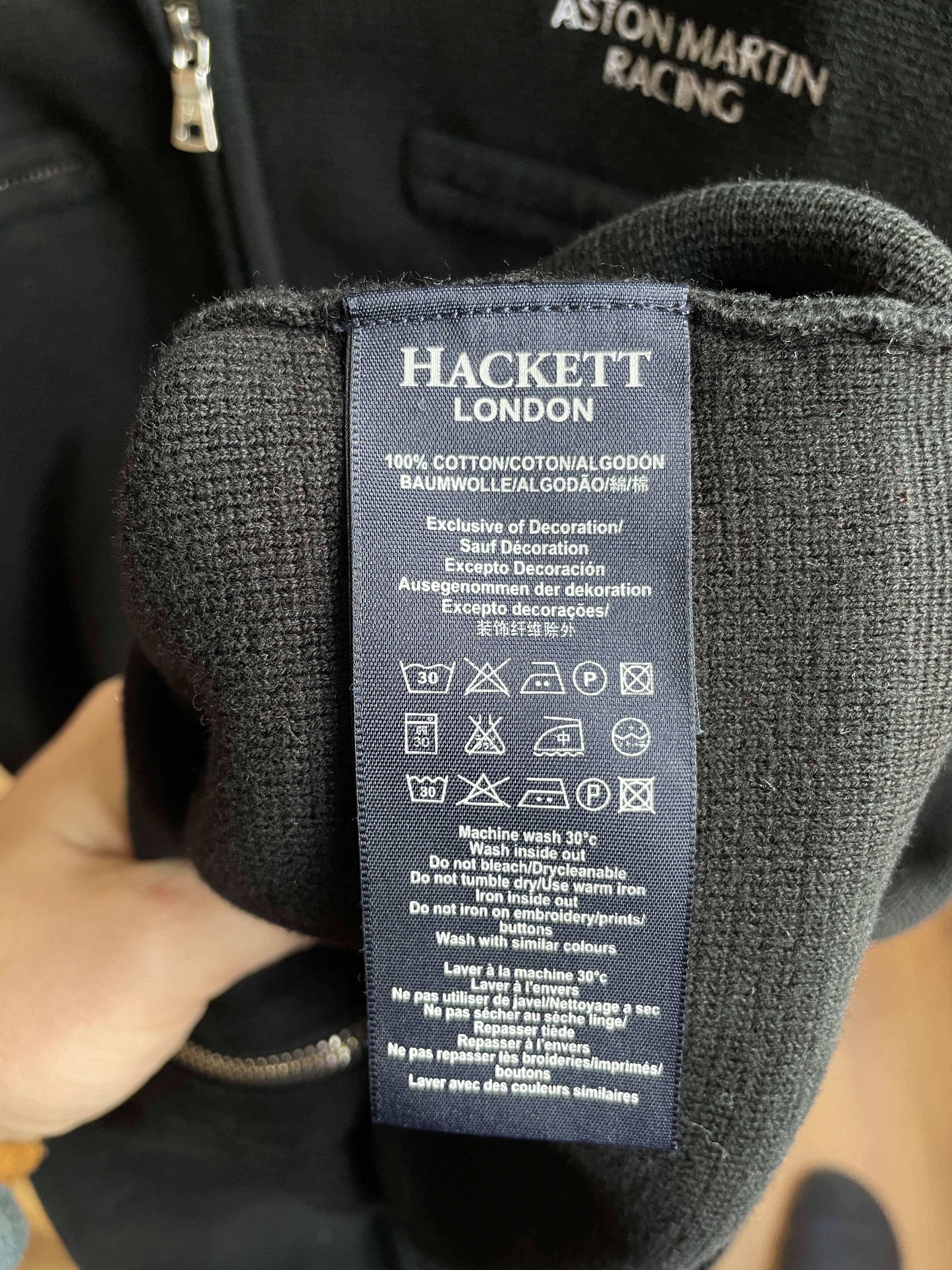 Hackett Hackett Aston Martin Chest Stripe Zip Up Cotton Cardigan Size US XXL / EU 58 / 5 - 8 Thumbnail
