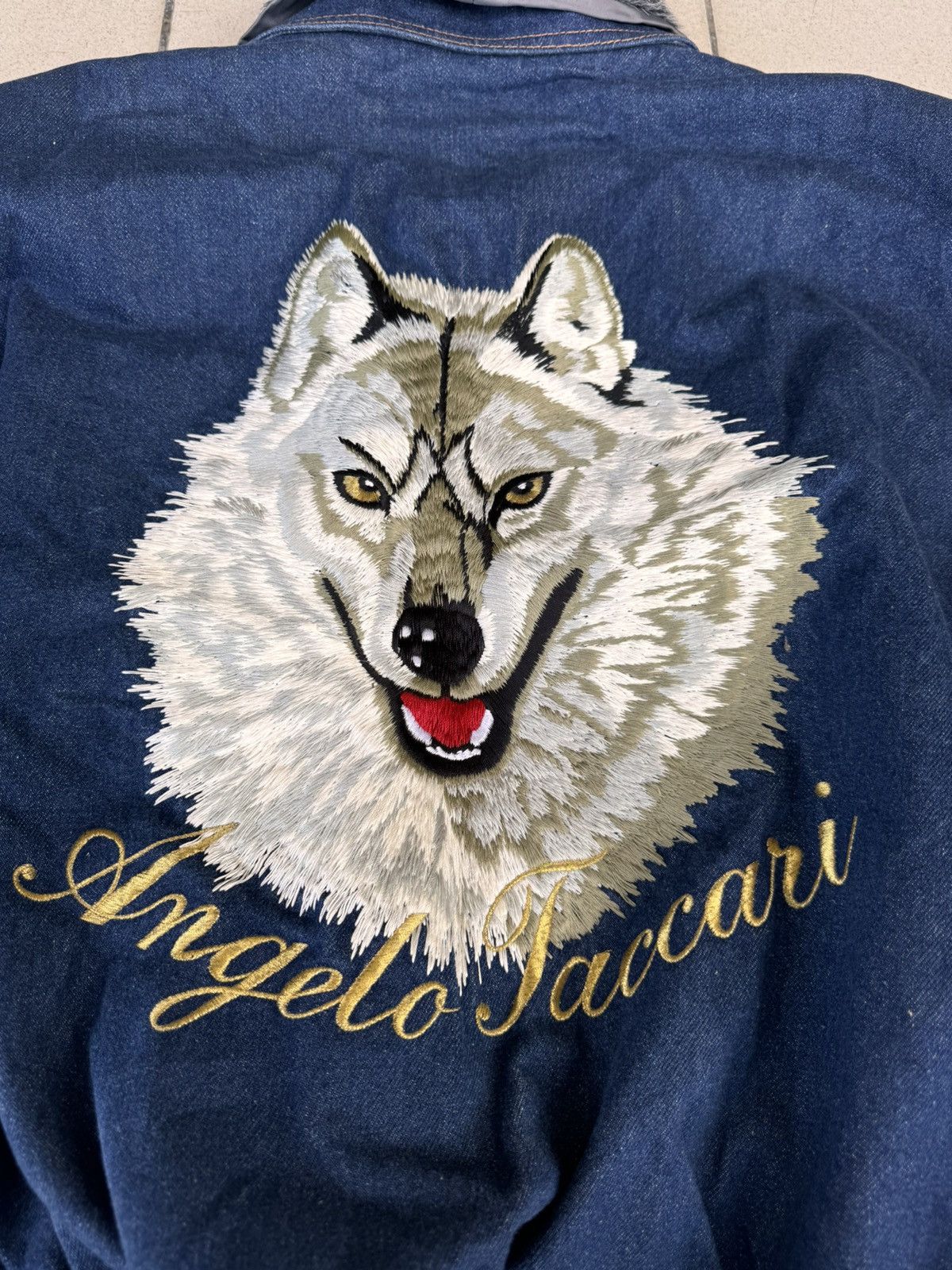 Other Angelo Taccari Fox Embroidered Winter Jeans Jacket Size L Size 44L - 1 Thumbnail