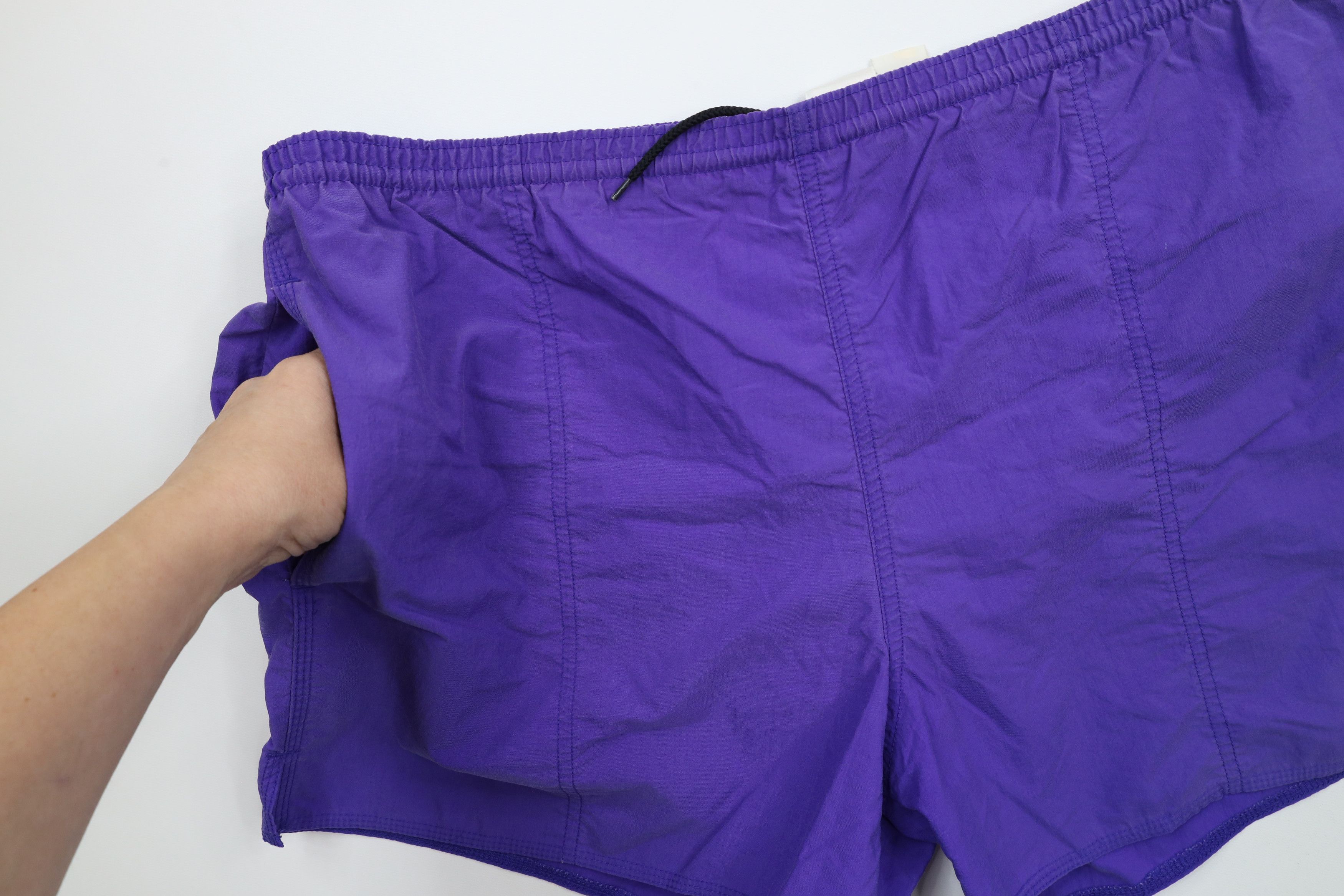 Nike × Vintage Vintage 90s Nike Lined Running Jogging Short Shorts Purple Size US 36 / EU 52 - 7 Thumbnail