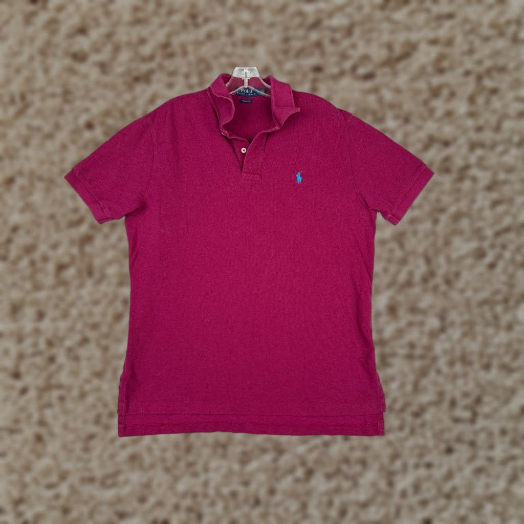 Ralph Lauren Ralph Lauren Polo Shirt Men Large Megenta 100% Cotton Classic Fit Size US L / EU 52-54 / 3 - 1 Thumbnail