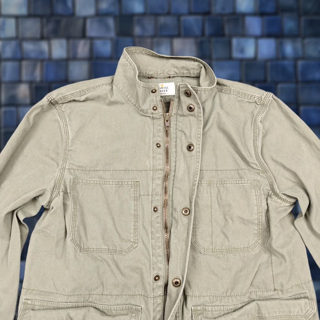 Marine Layer Marine Layer Jacket Mens M Beige Canvas Military Field Full Zip Pockets Size US M / EU 48-50 / 2 - 1 Thumbnail