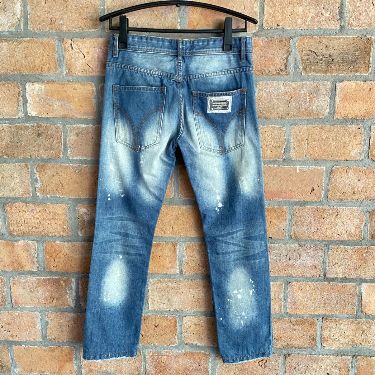 Dolce & Gabbana D&G DOLCE & GABBANAS Distressed Slim-Fit Blue Jeans Size 28" / US 6 / IT 42 - 2 Thumbnail