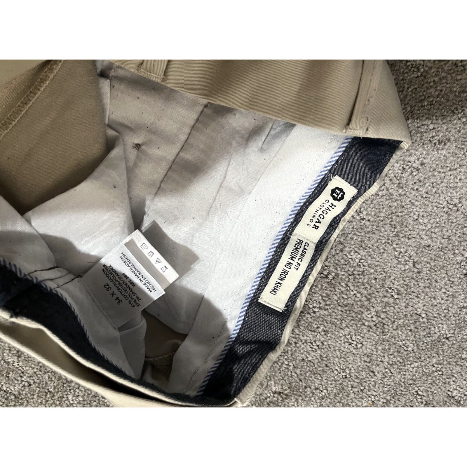 Haggar Haggar Classic Fit Flat Front Pants Mens 34x32 Beige Khaki 34 Regular Cotton Blend Pants 90s City Preppy Mens Size US 34 / EU 50 - 5 Thumbnail