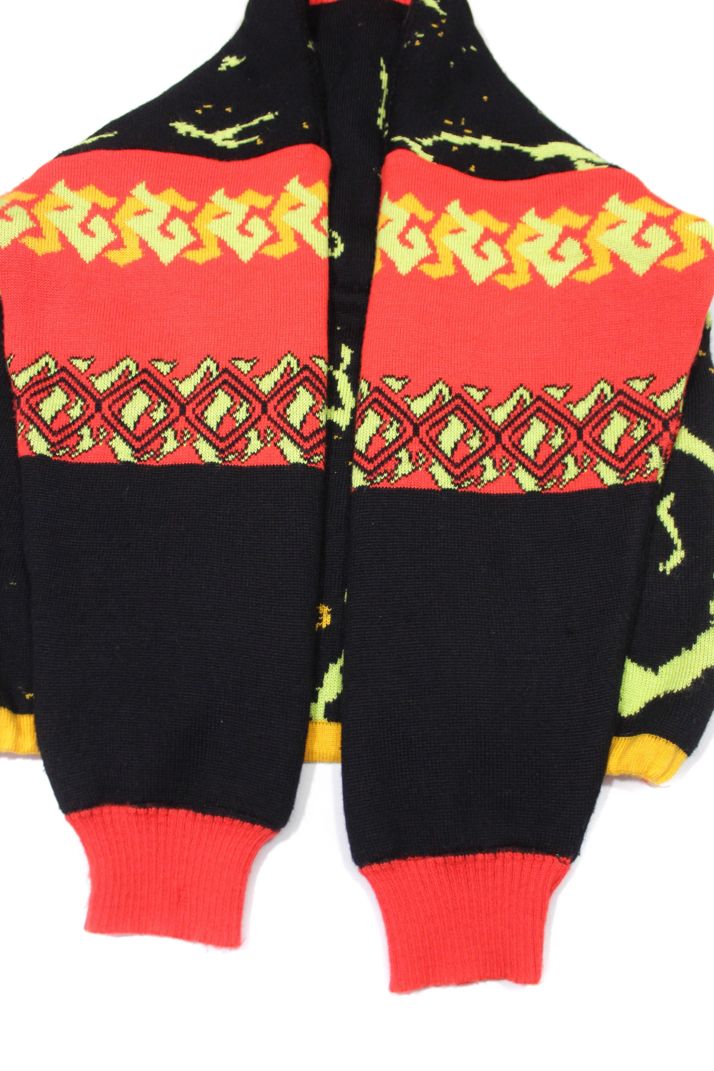 Salomon 80S Acid Big Logo Multicolor Ski Heavy Knit Size US L / EU 52-54 / 3 - 6 Thumbnail