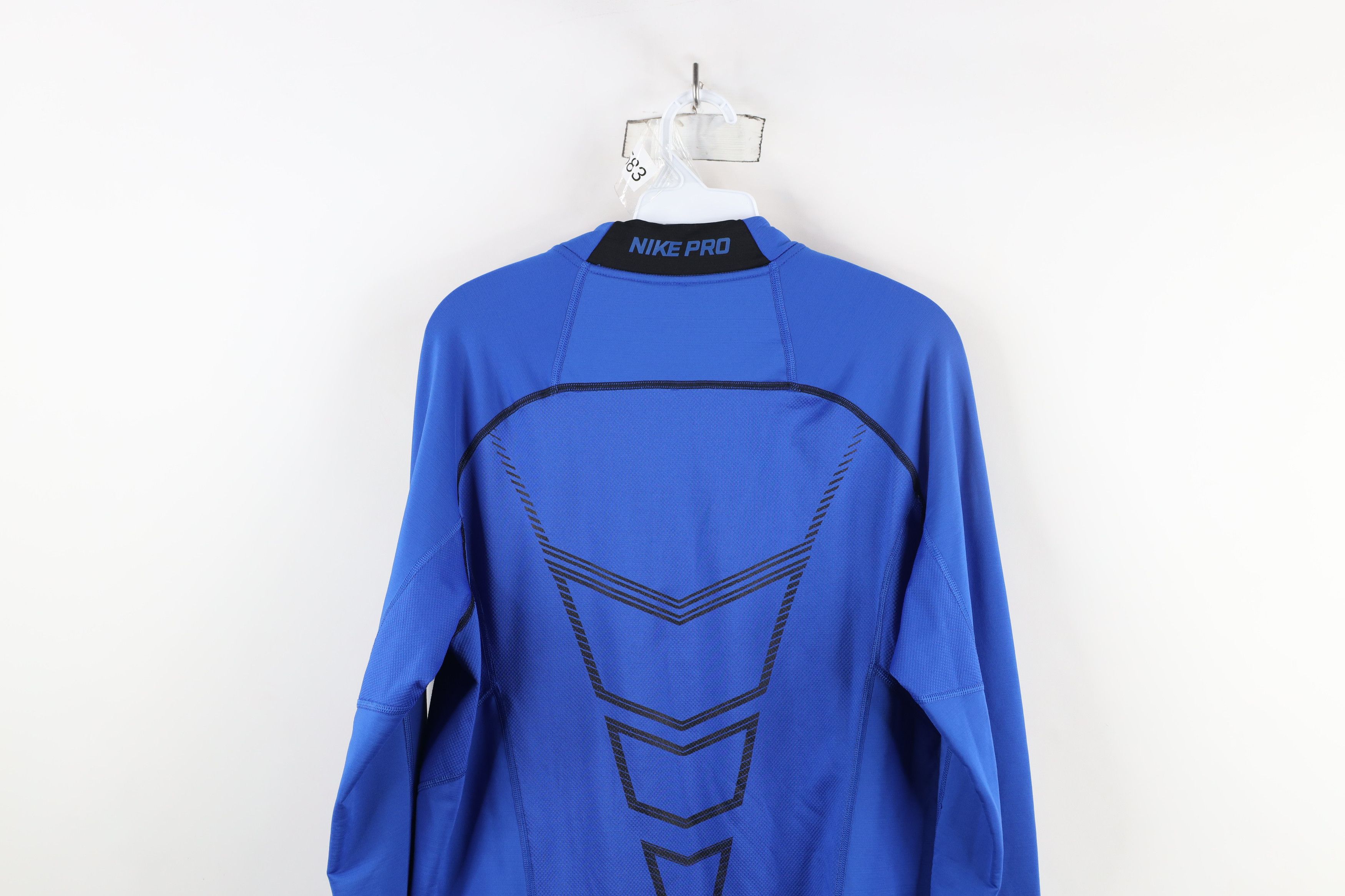 Nike × Vintage Nike Pro Combat Hyperwarm Fleece Lined Half Zip Sweater Blue Size US L / EU 52-54 / 3 - 13 Thumbnail