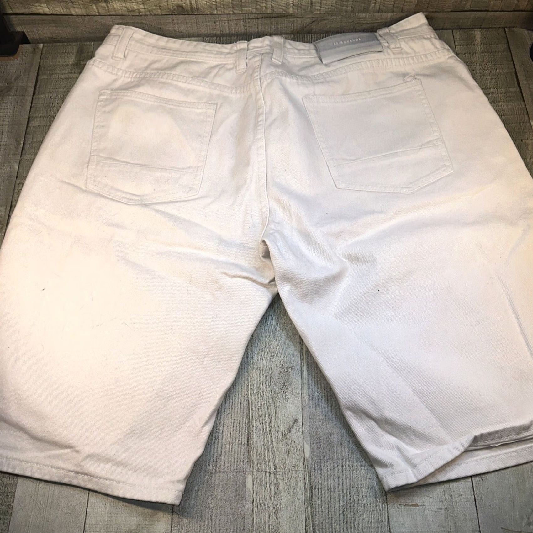Changes VINTAGE MX Men White Bermuda Jeans Shorts 90s Y2K Baggy Waist 40 Mens Size US 40 / EU 56 - 3 Thumbnail