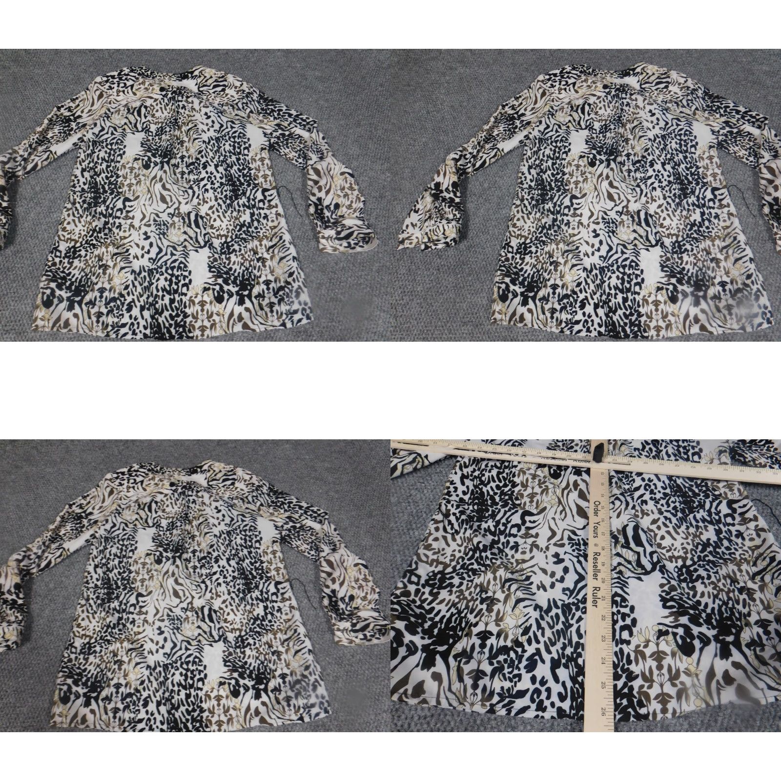 Vintage Notations Blouse Women Small Brown Crew Neck Long Sleeve Pullover Button Casual Polyester Down Knit/Stretch Size S / US 4 / IT 40 - 9 Thumbnail