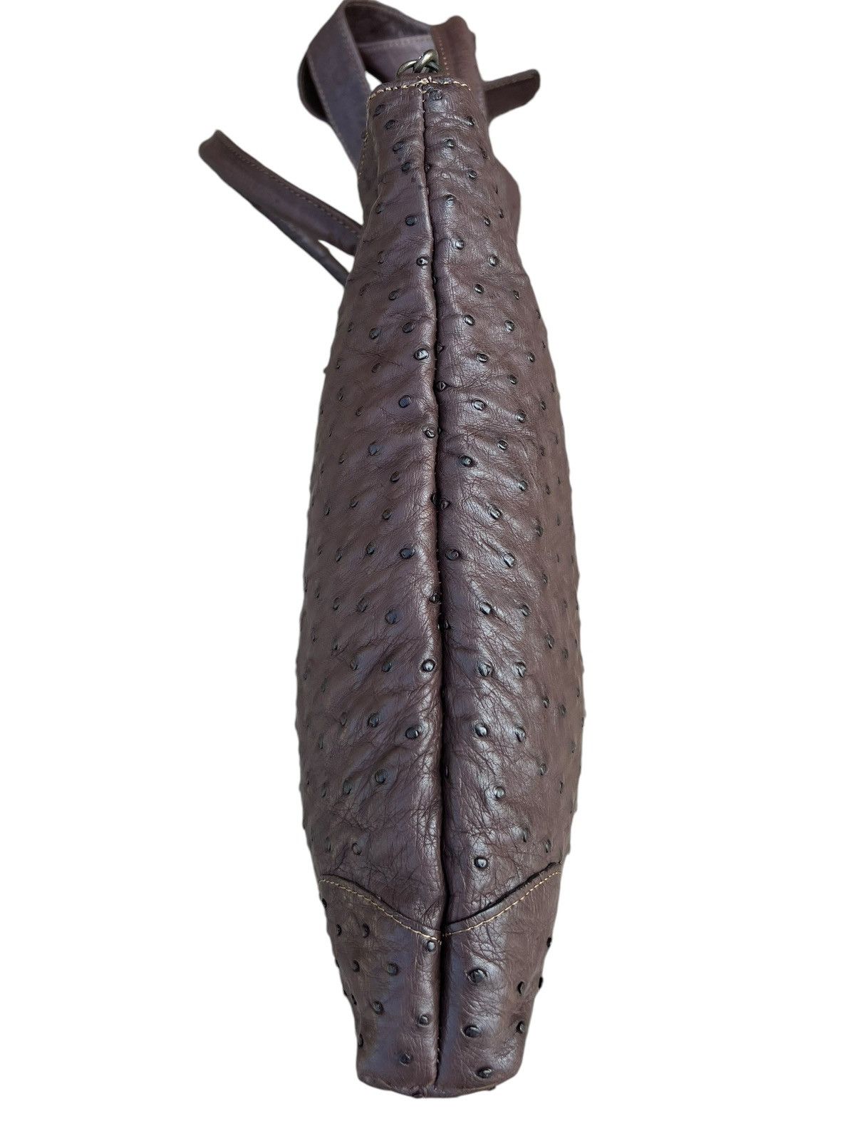 Leather Vintage Ostrich Leather 2 Way Bag AKI Leather Work Japan Size ONE SIZE - 15 Thumbnail