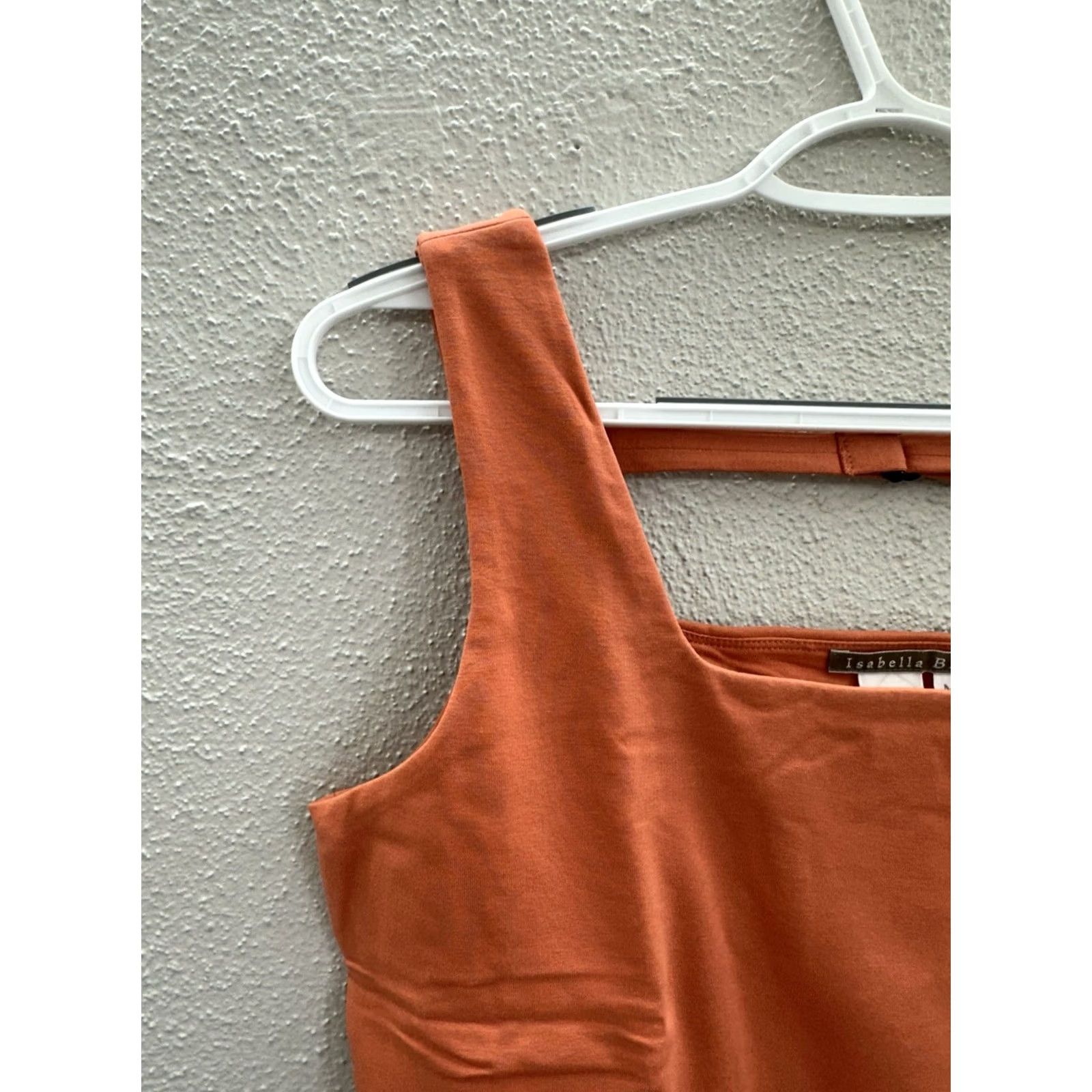 Vintage Isabella Bird Womens Tank Top Medium Orange Back Strap Square Neck Sleeveless Cotton Spandex Casual Shirt Womens Size M / US 6-8 / IT 42-44 - 2 Thumbnail