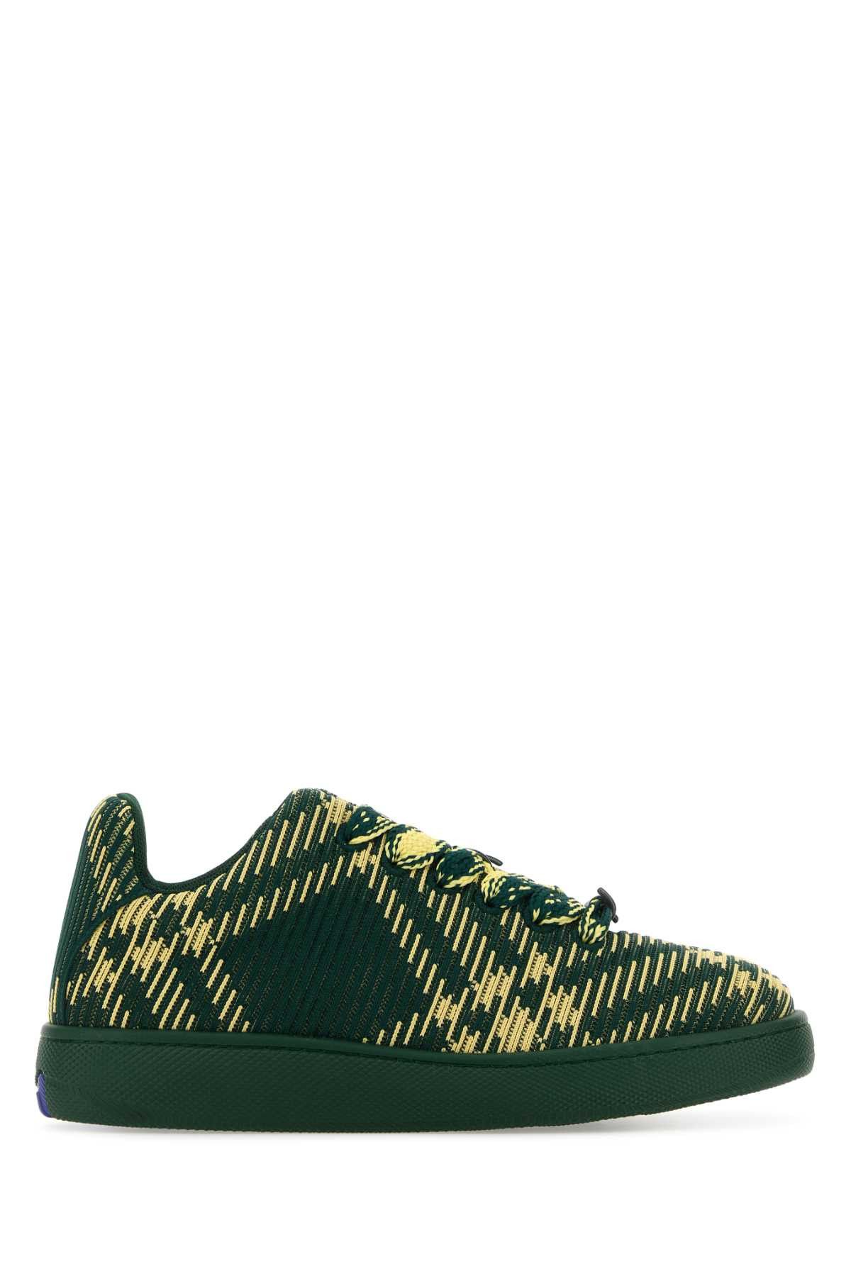 image of Burberry Embroidered Fabric Box Sneakers in Beige O Tan, Men's (Size 10)