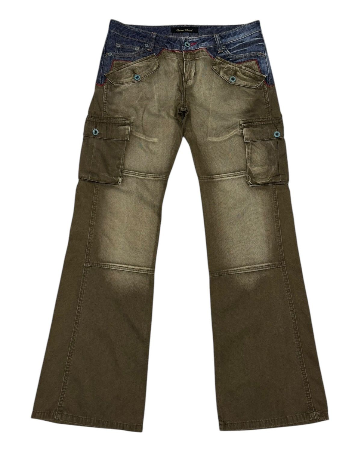 General Research 🔥RARE VINTAGE JAPANESE CAMEL ROAD HYBRID CARGO FLARED JEANS Size US 32 / EU 48 - 8 Thumbnail