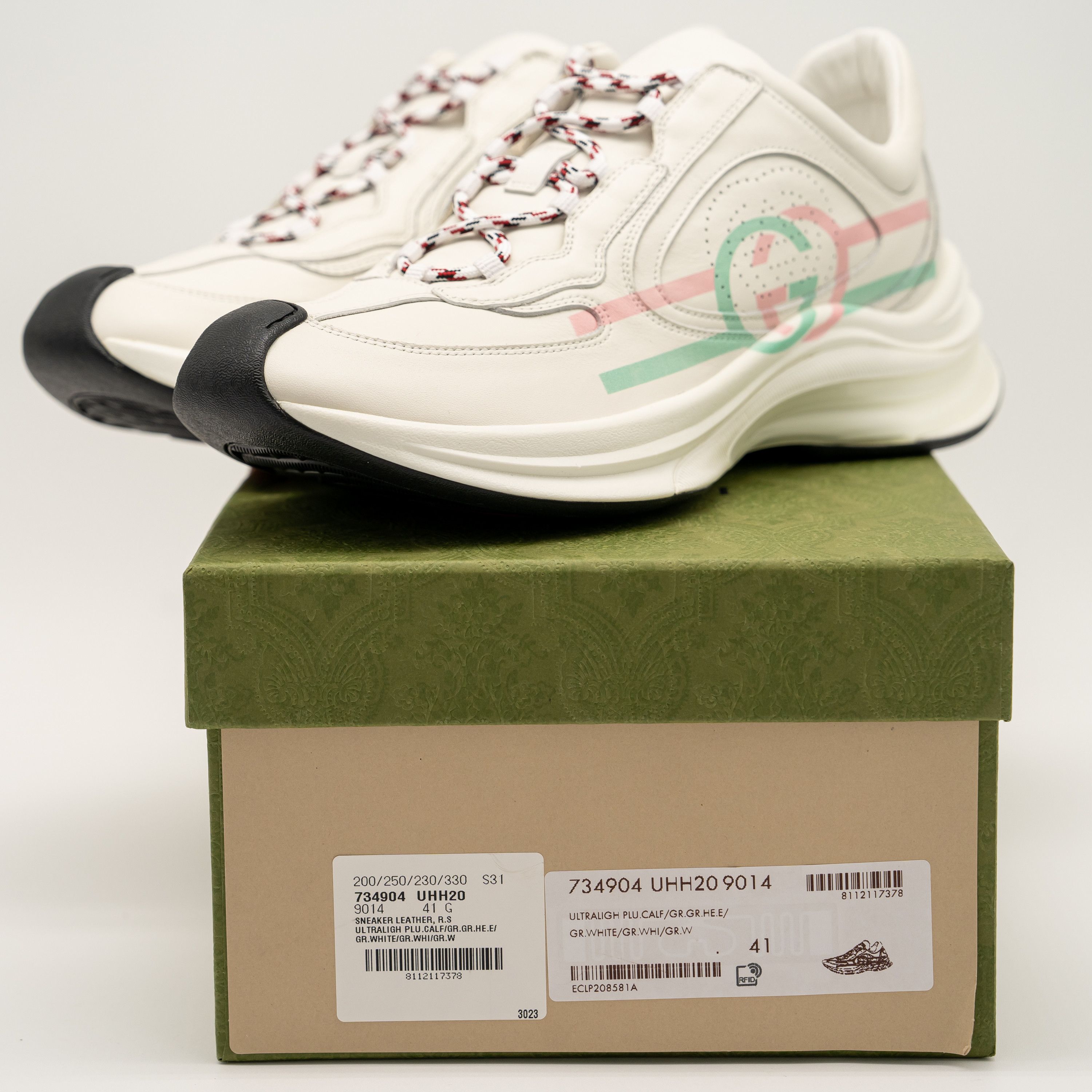 Gucci 41eu 11 us Gucci Run Sneaker White Pink Turquoise Leather GG Size US 11 / IT 41 - 12 Thumbnail