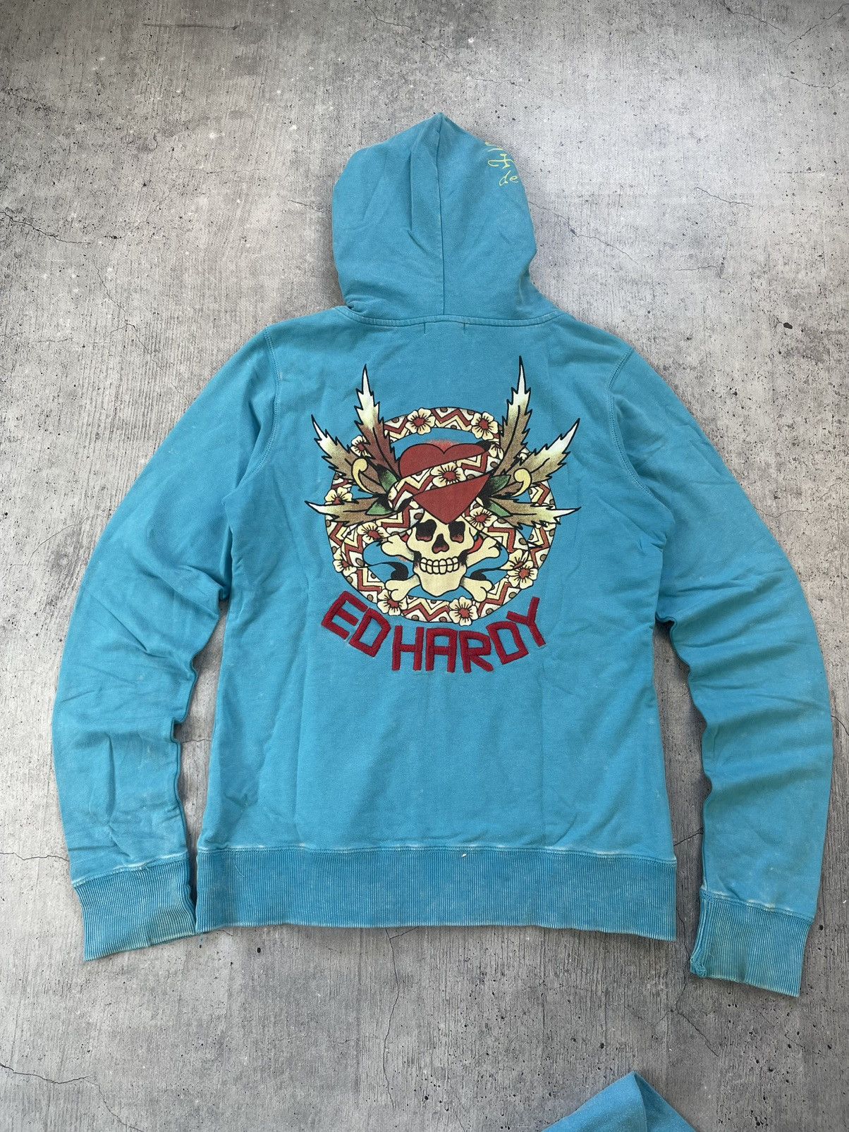 Ed Hardy × Vintage Vintage Y2k Ed Hardy Suit(Pants+Zip Sweatshirt) Skull ☠️ 90’s Size XL / US 12-14 / IT 48-50 - 5 Thumbnail