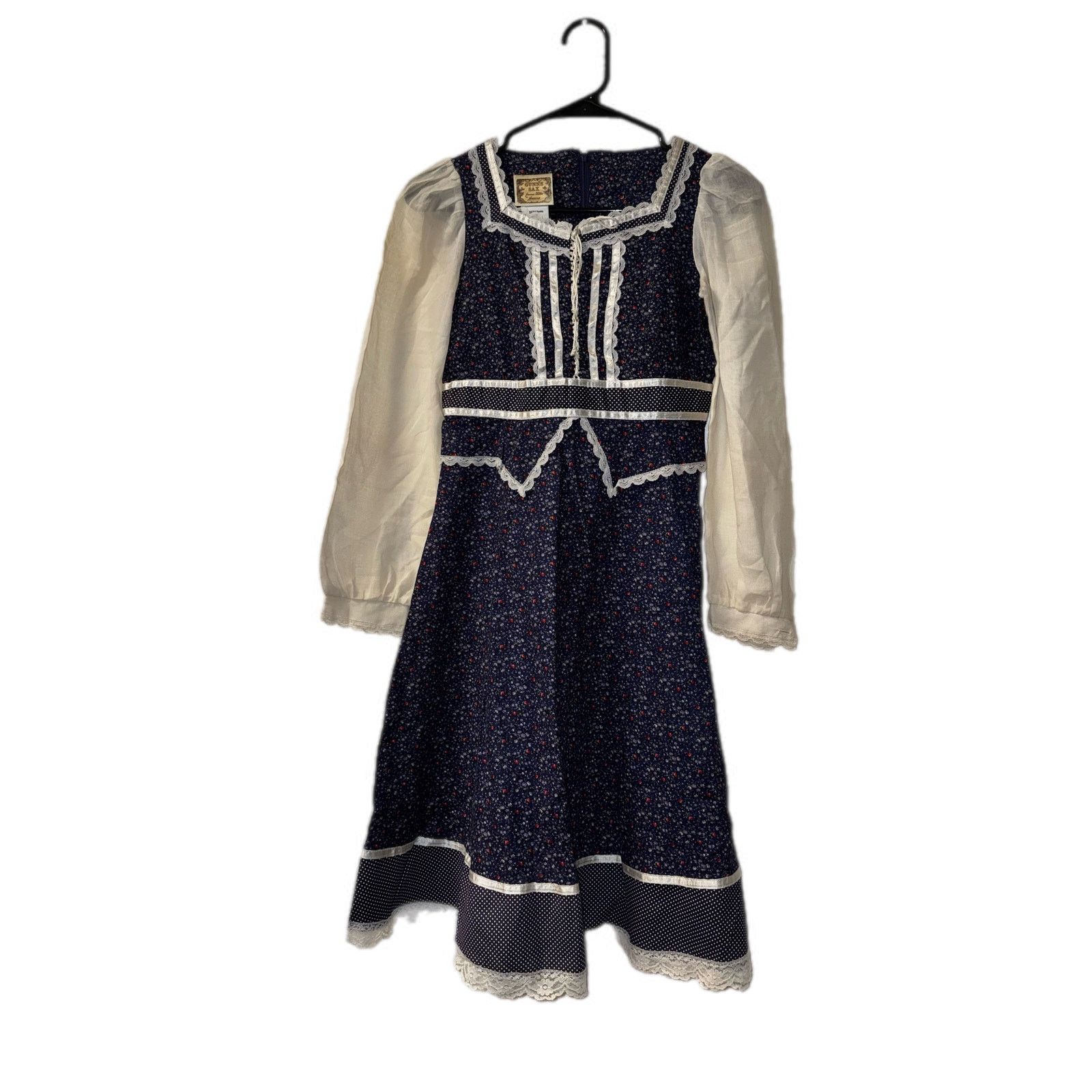Vintage Vintage 1970’s Gunne Sax Blue & White Floral Dress size 14 Size XL / US 12-14 / IT 48-50 - 1 Thumbnail