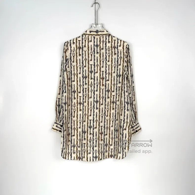 Louis Vuitton Louis Vuitton White cord pattern mulberry silk shirt Size XS / US 0-2 / IT 36-38 - 4 Thumbnail