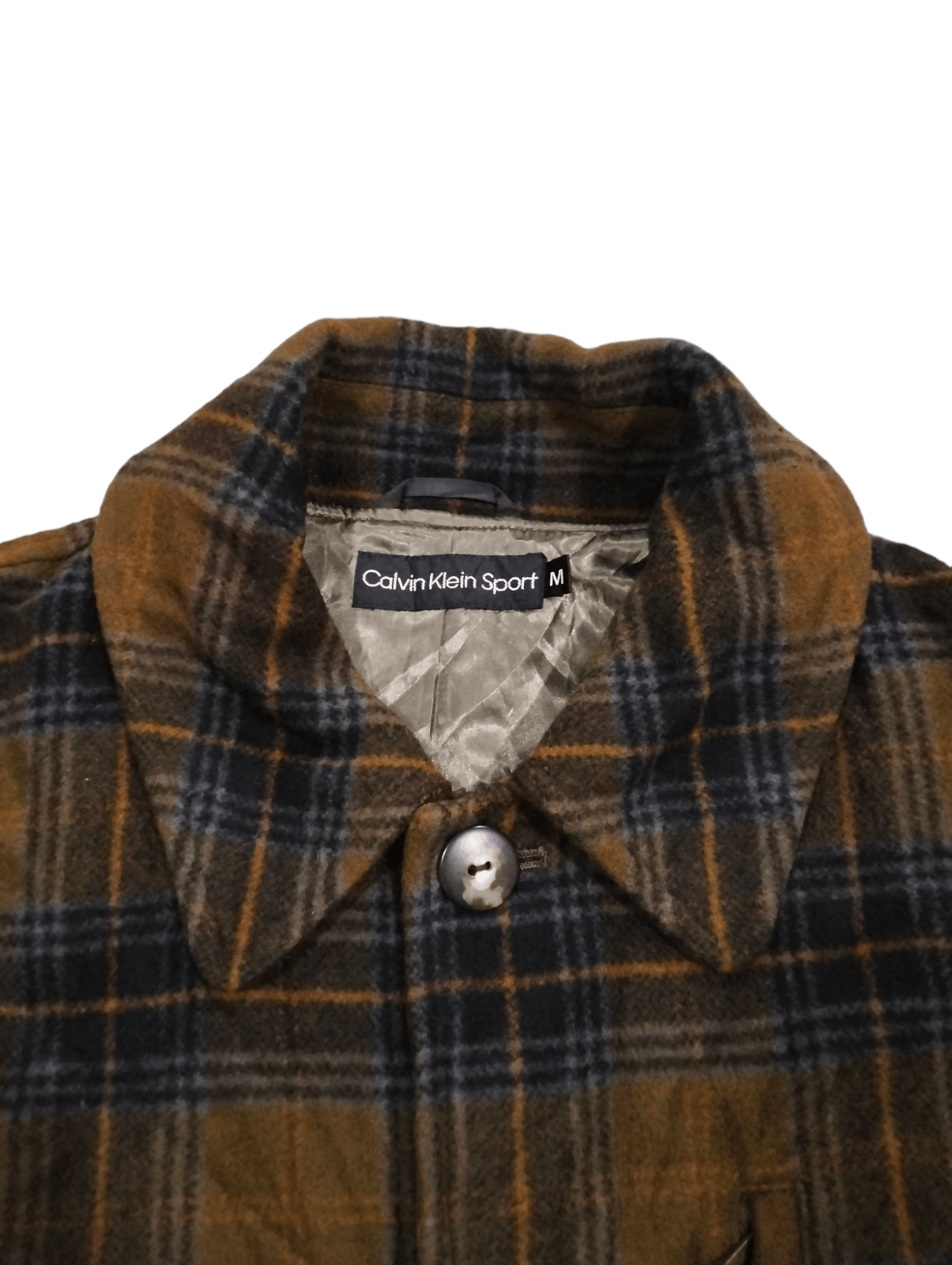 Calvin Klein Calvin Klein Sport Tartan Wool Over Coat Jacket Size US M / EU 48-50 / 2 - 8 Thumbnail