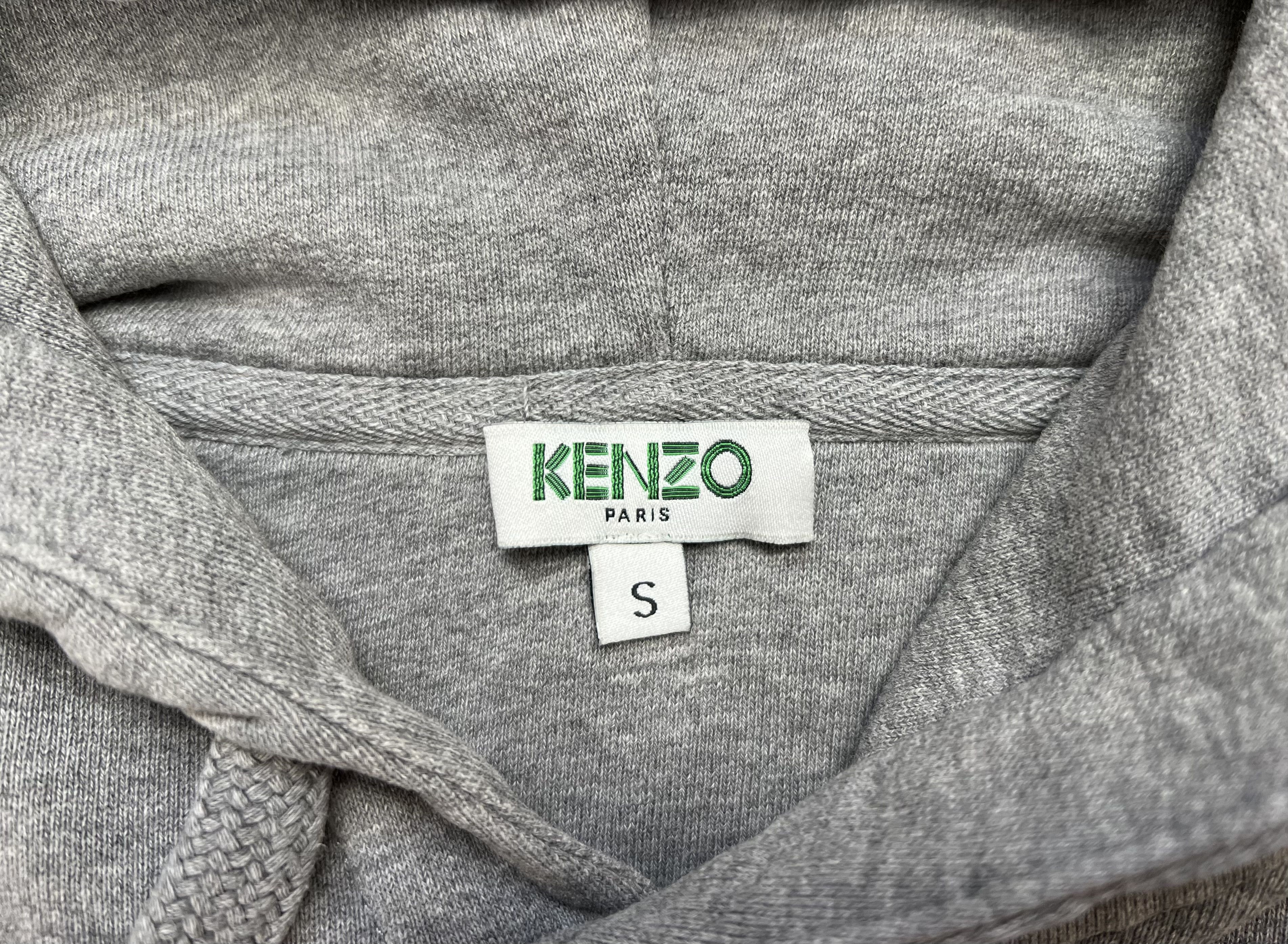 Kenzo Kenzo Paris Tiger Embroidered Hoodie Grey S Size US S / EU 44-46 / 1 - 2 Thumbnail