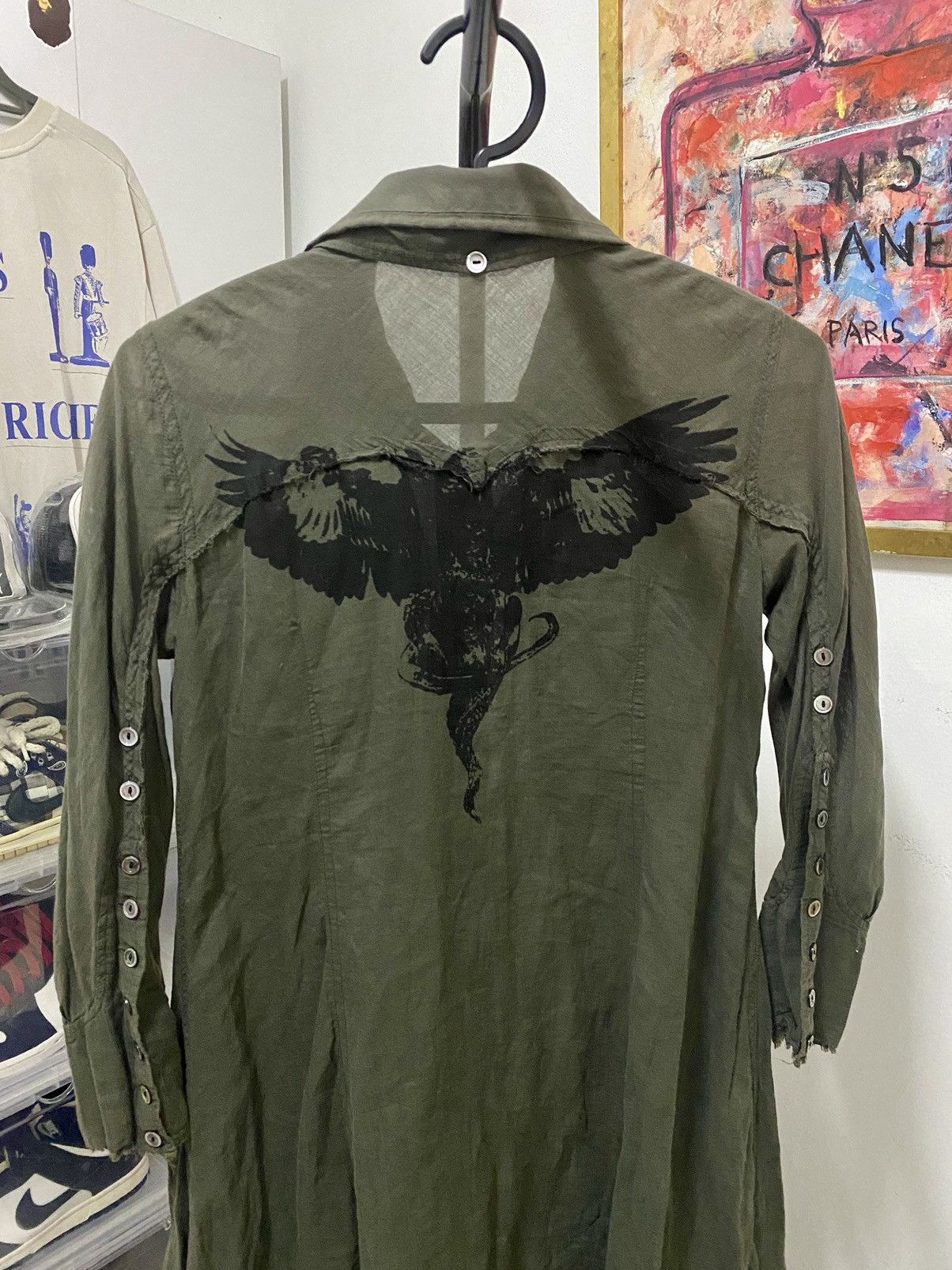 Le Grande Bleu (L.G.B.) 2000s Le Grande Bleu G/Dress Griffin Gothic Punk Shirt Size XS / US 0-2 / IT 36-38 - 5 Thumbnail
