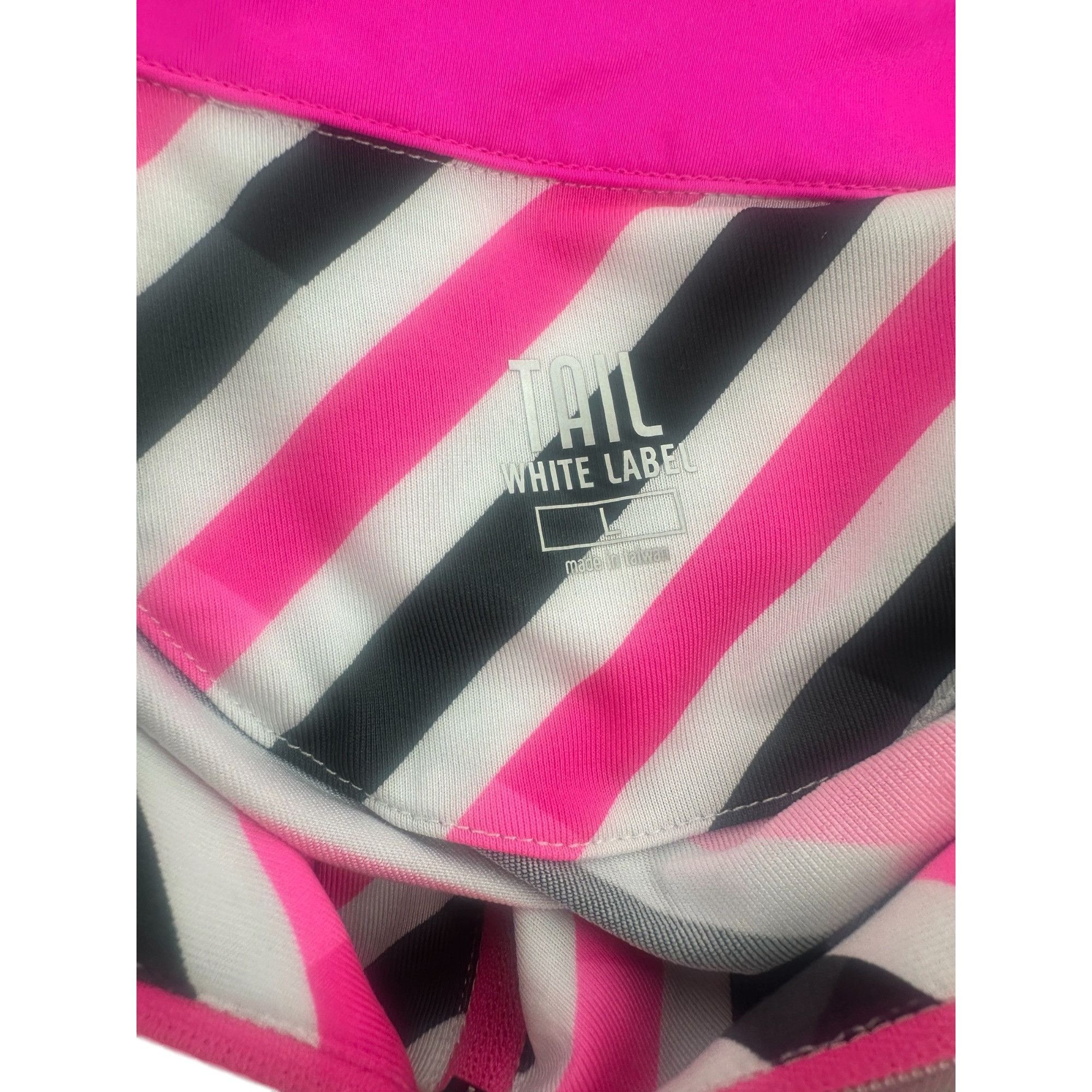 Other Tail Golf Top - Pink Black Striped Quarter Zip - Size L Size L / US 10 / IT 46 - 6 Thumbnail