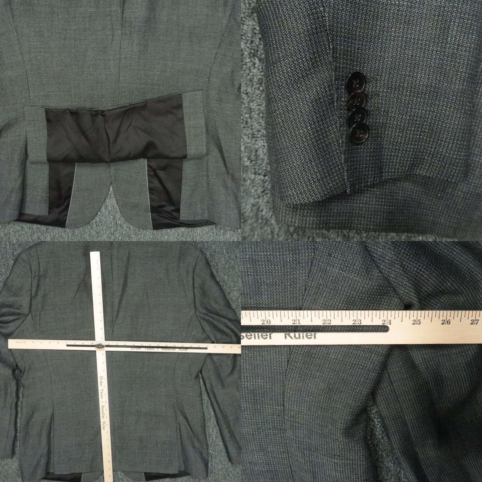 Hugo Boss HUGO BOSS Blazer Mens 48R Gray Linen Wool Lanificio Tesse Biella Wool-Linen Sport Coat 2 Piece Notch Lapel Double-Vented Regular Suit Jacket Size 48R - 8 Thumbnail