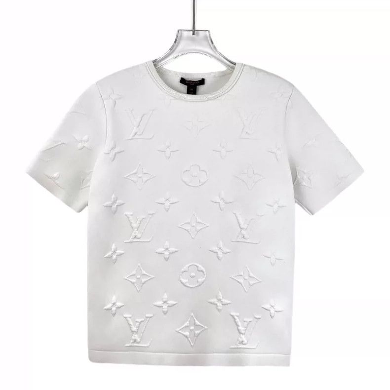 Louis Vuitton Louis Vuitton White logo embossed full-print cotton crew n Size XS / US 0-2 / IT 36-38 - 1 Thumbnail